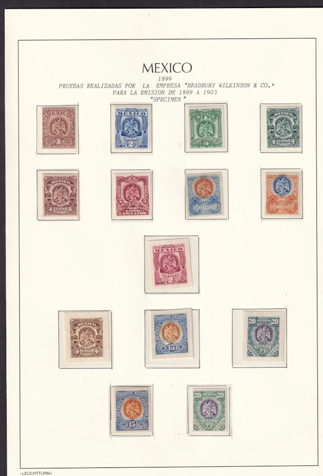1884-1913 Post-Classic Period 1899, "Aguilitas", 1c. to 20c., twelve