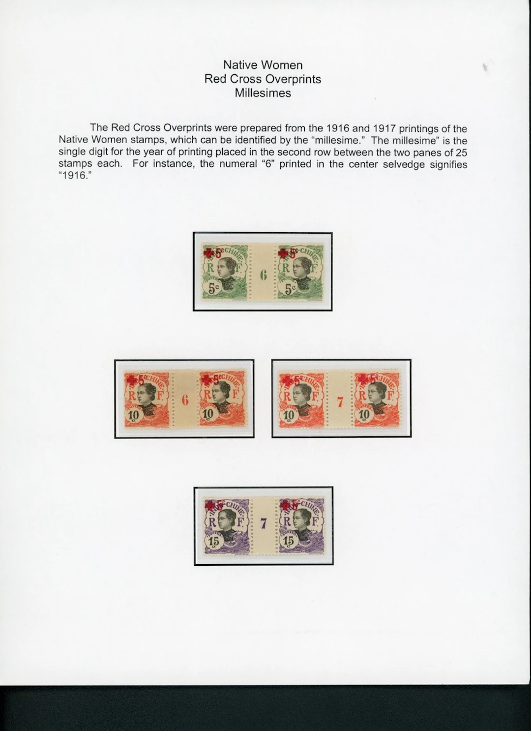Indo-China French Indo-Chinese Post Office 1914 Red Cross issue