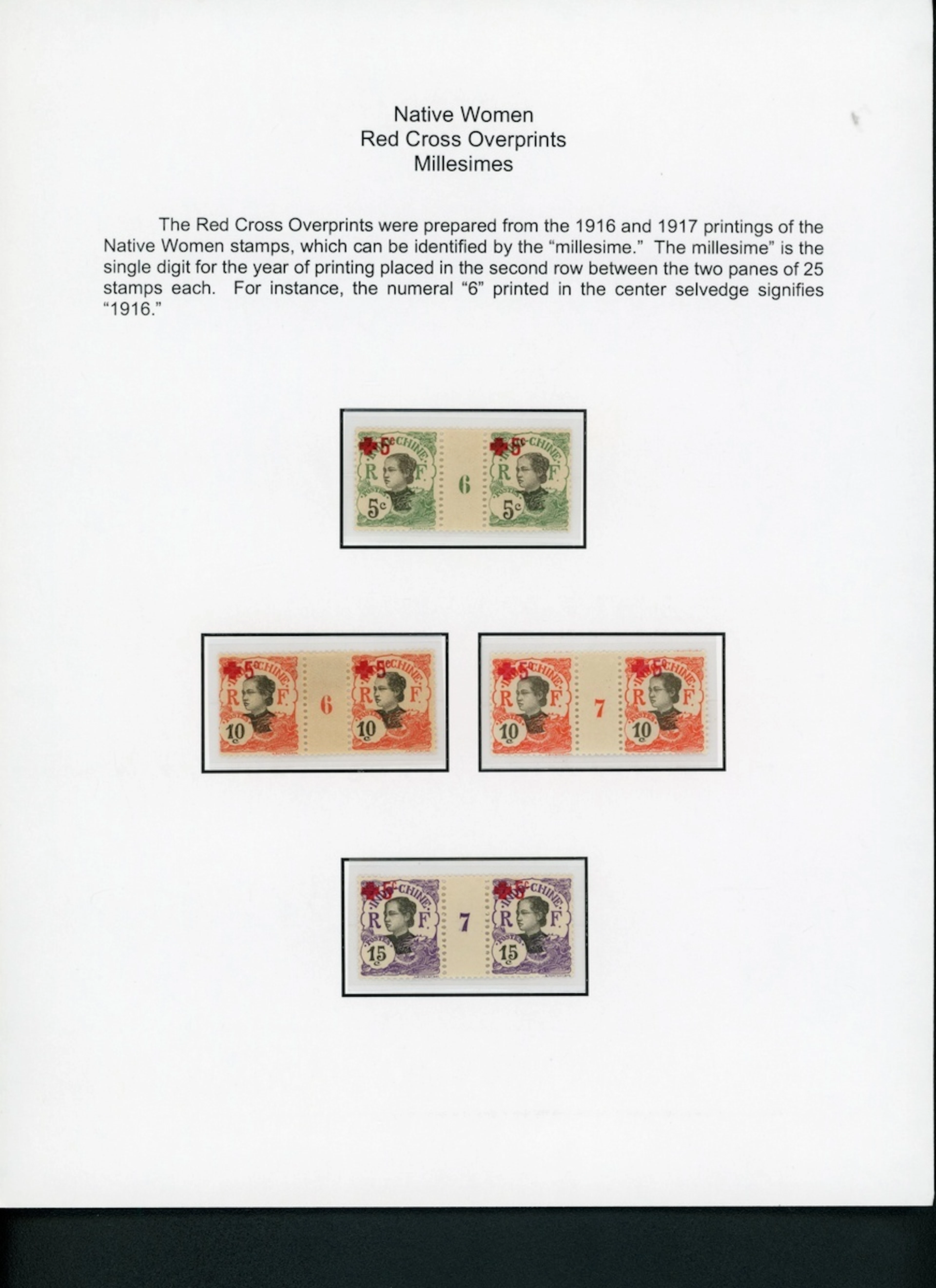 Indo-China French Indo-Chinese Post Office 1914 Red Cross issue