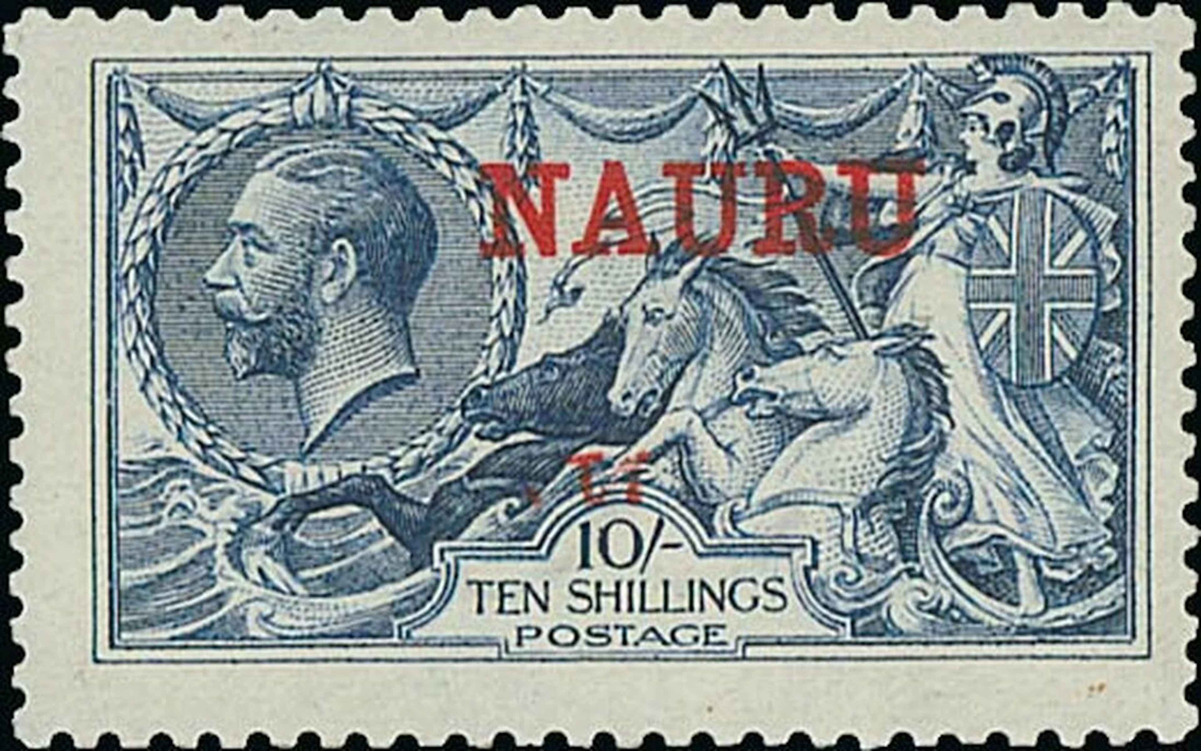 Colonial Countries Overprinted on Great Britain Nauru 1916-19 Seahorses