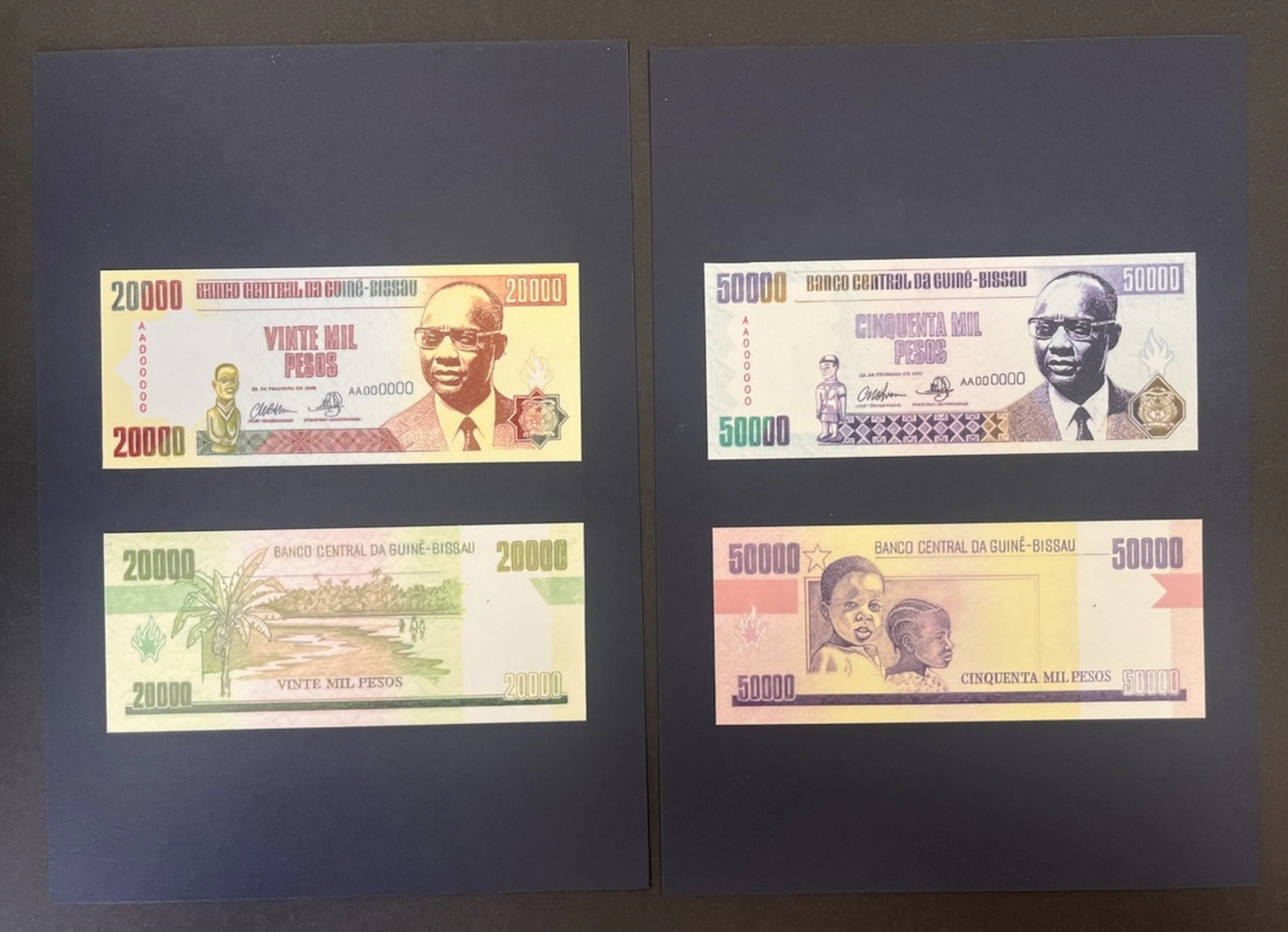 Banco Central da Guiné-Bissau, [4 notes] designs for 20,000 & 50,000