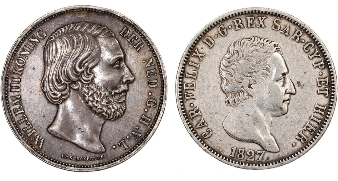European Coins, a pair, including Italy 1 lira 1827 and Netherlands