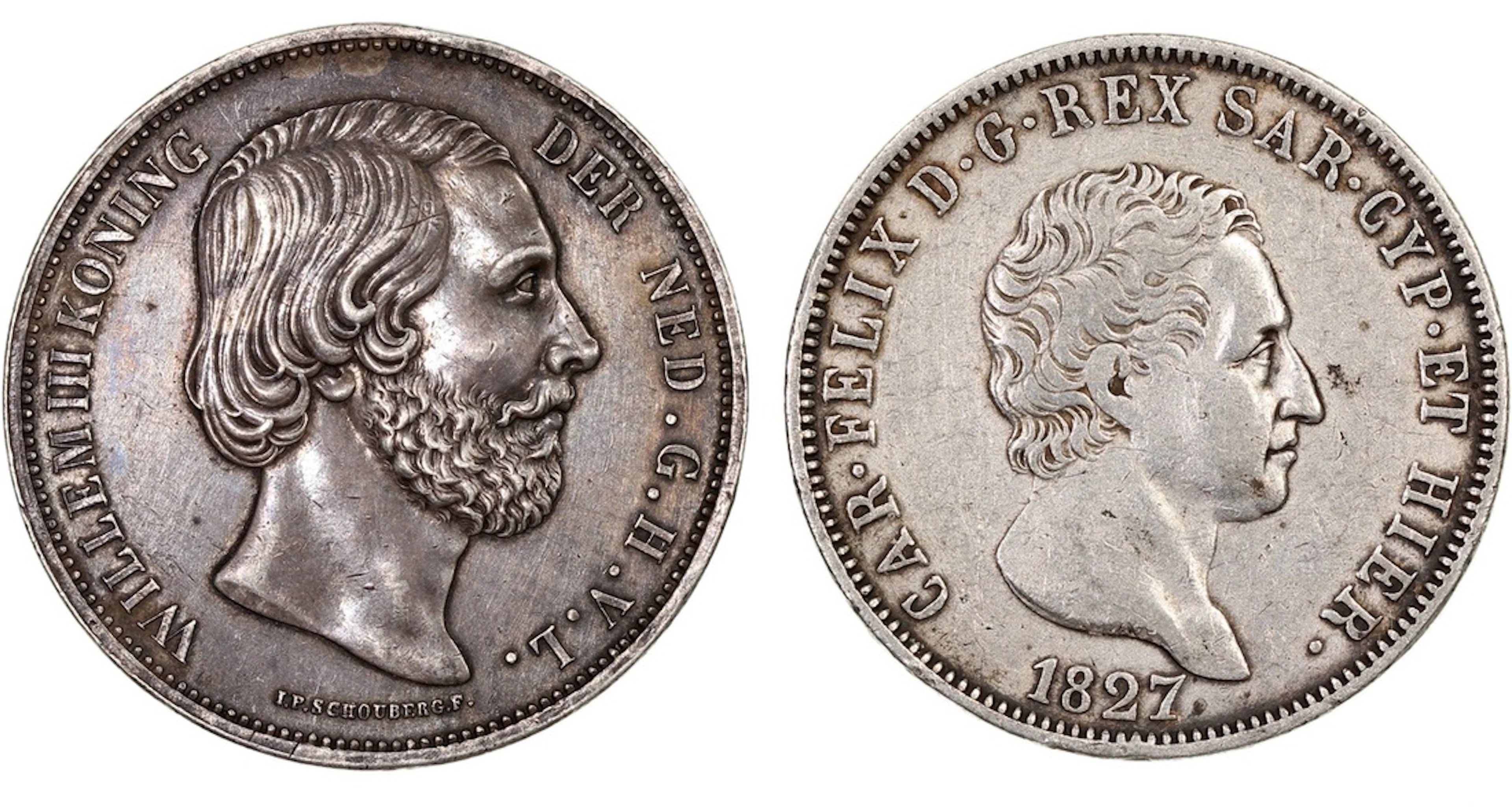 European Coins, a pair, including Italy 1 lira 1827 and Netherlands