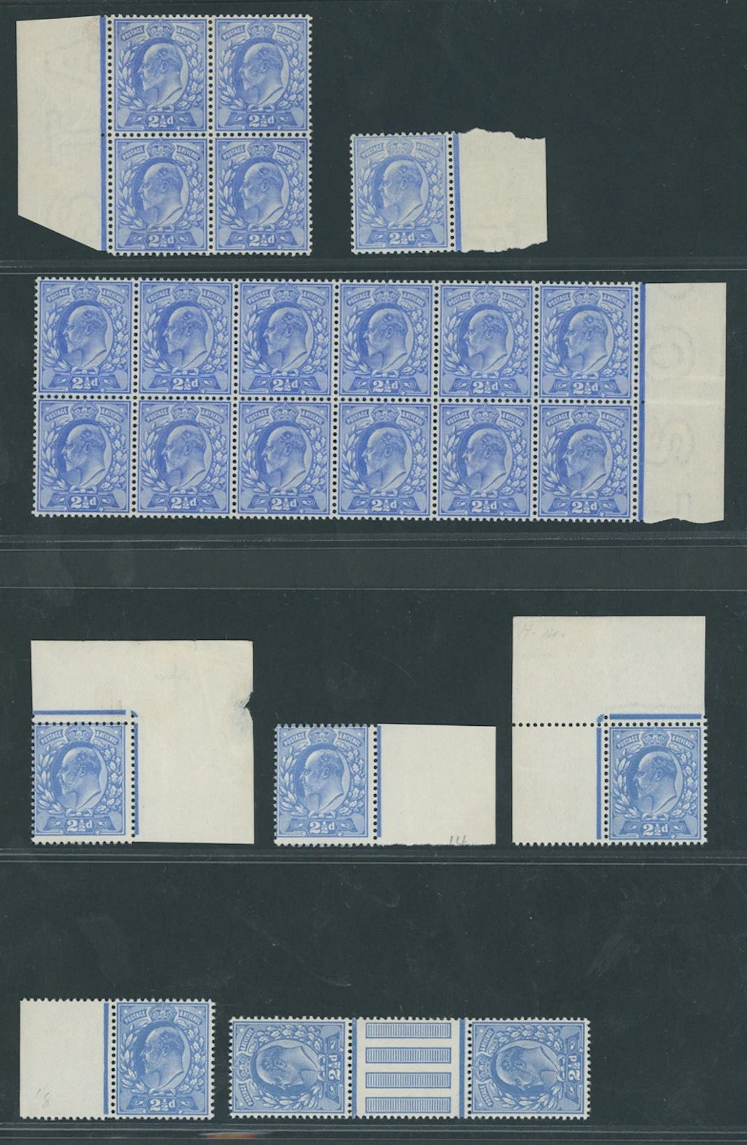 Great Britain King Edward VII 1902-10 De La Rue A mint 2½d. range