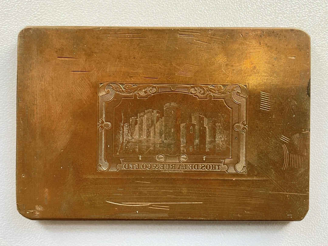 Great Britain c. 1950s De La Rue copper intaglio printing plate (75x50mm)