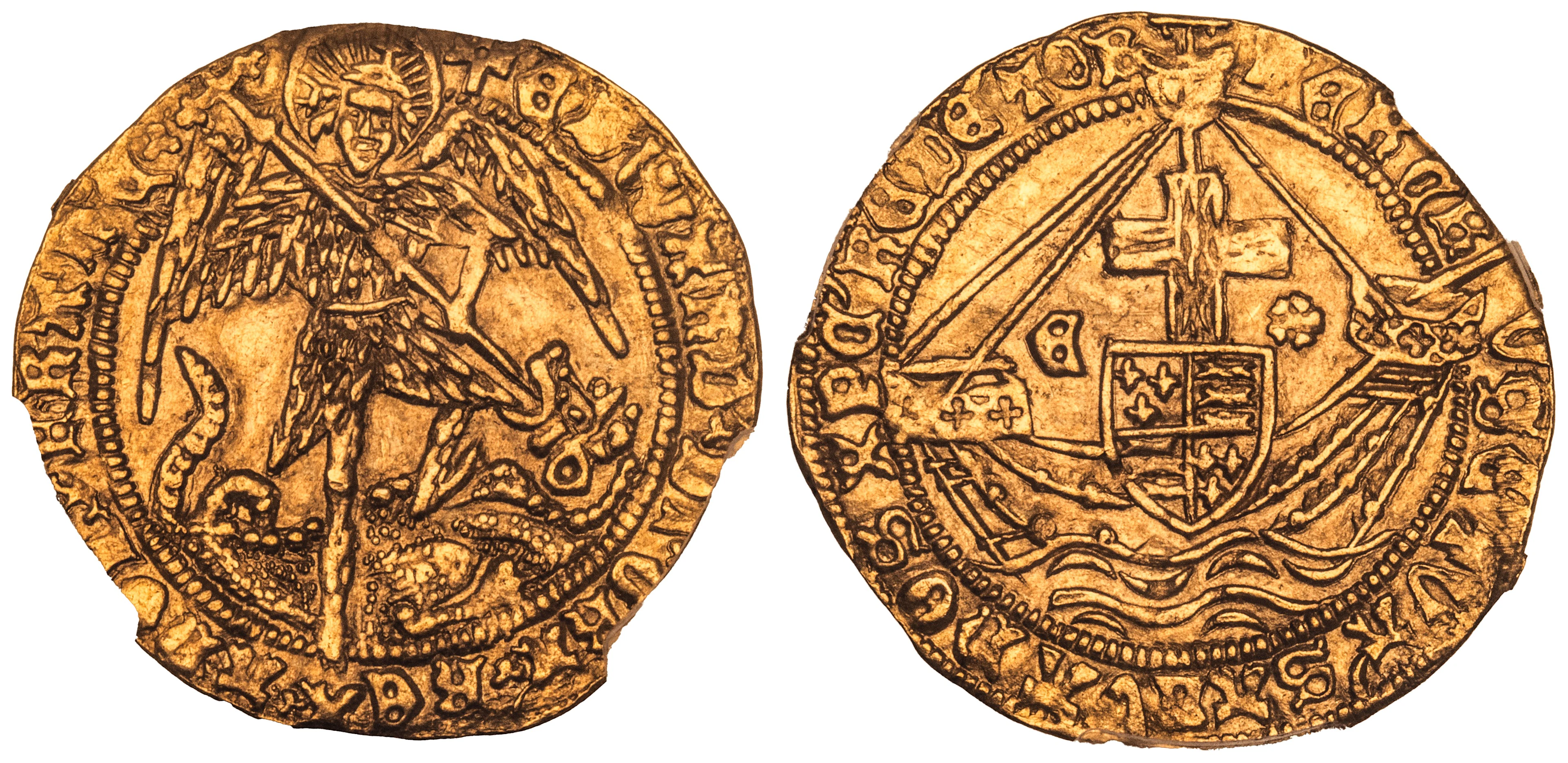 PCGS MS62 | Edward IV, Second Reign (1471-1483) Angel, 1477-1480