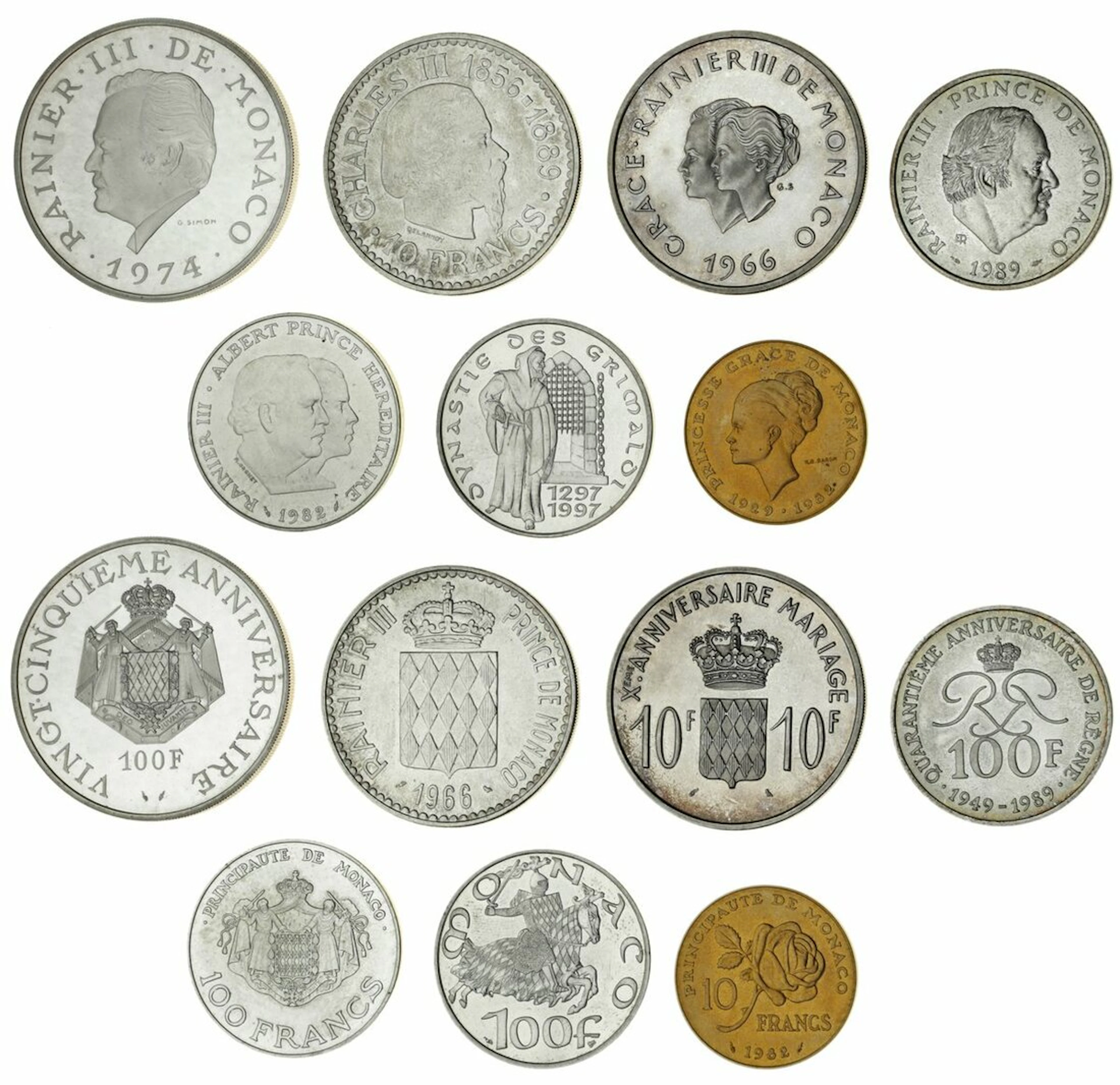 Monaco, Rainier III (1949-2005); 100-Francs [4], 1974, Proof, 25th