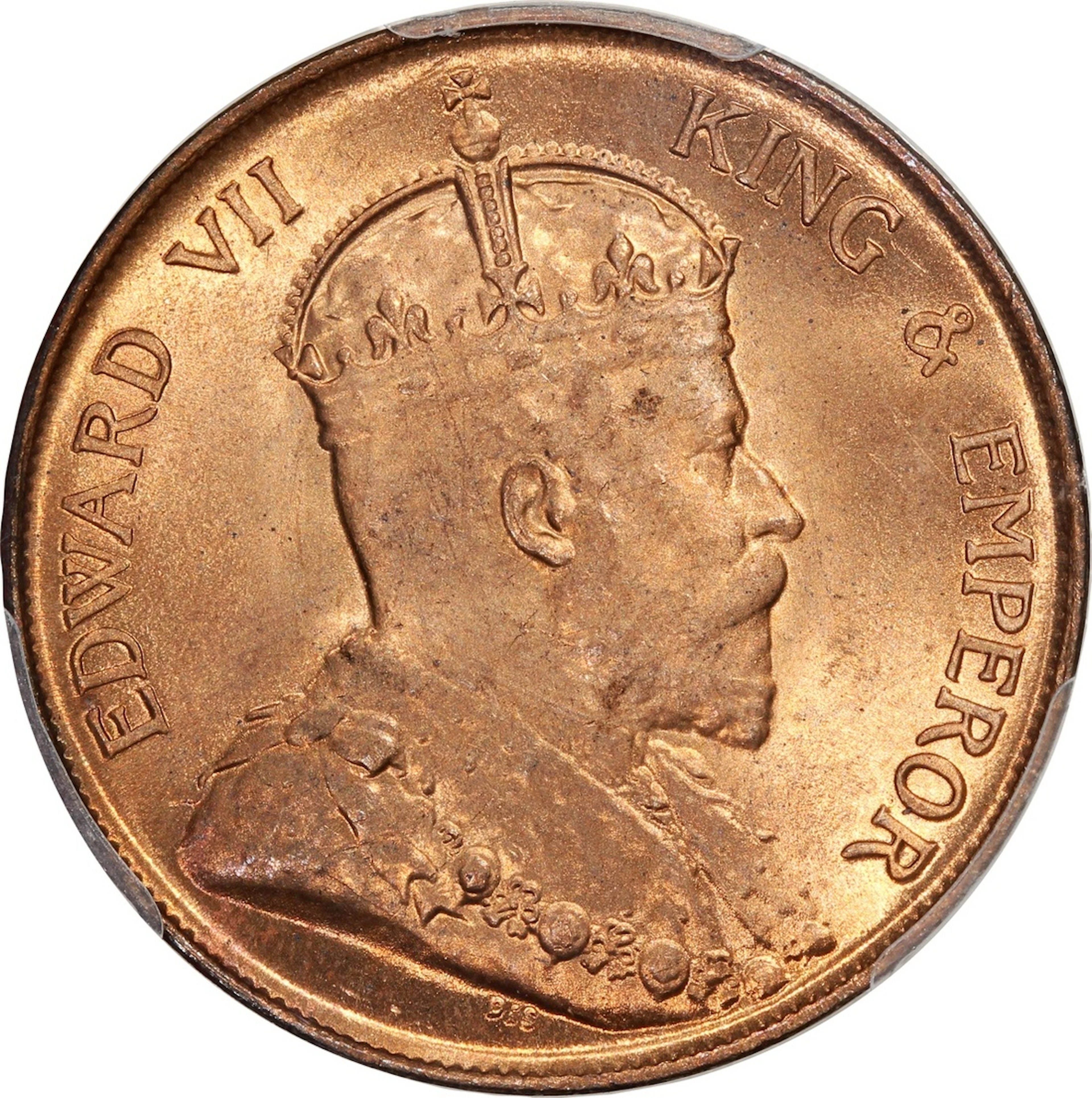 Hong Kong, Edward VII, [PCGS MS66RD] bronze 1 cent, 1905H