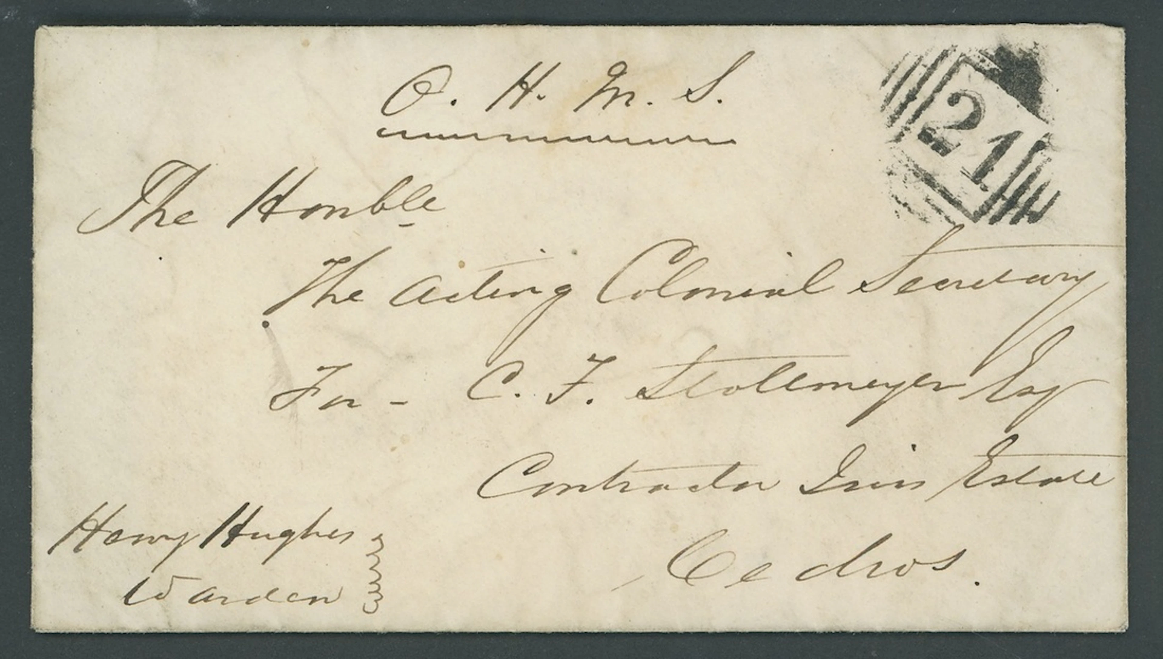 Trinidad 1870 (14 May) locally addressed OHMS envelope, with letter