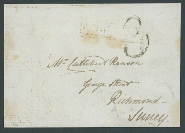Great Britain 1840 Mulready 1828 (5 Sept.), envelope front with enclosure