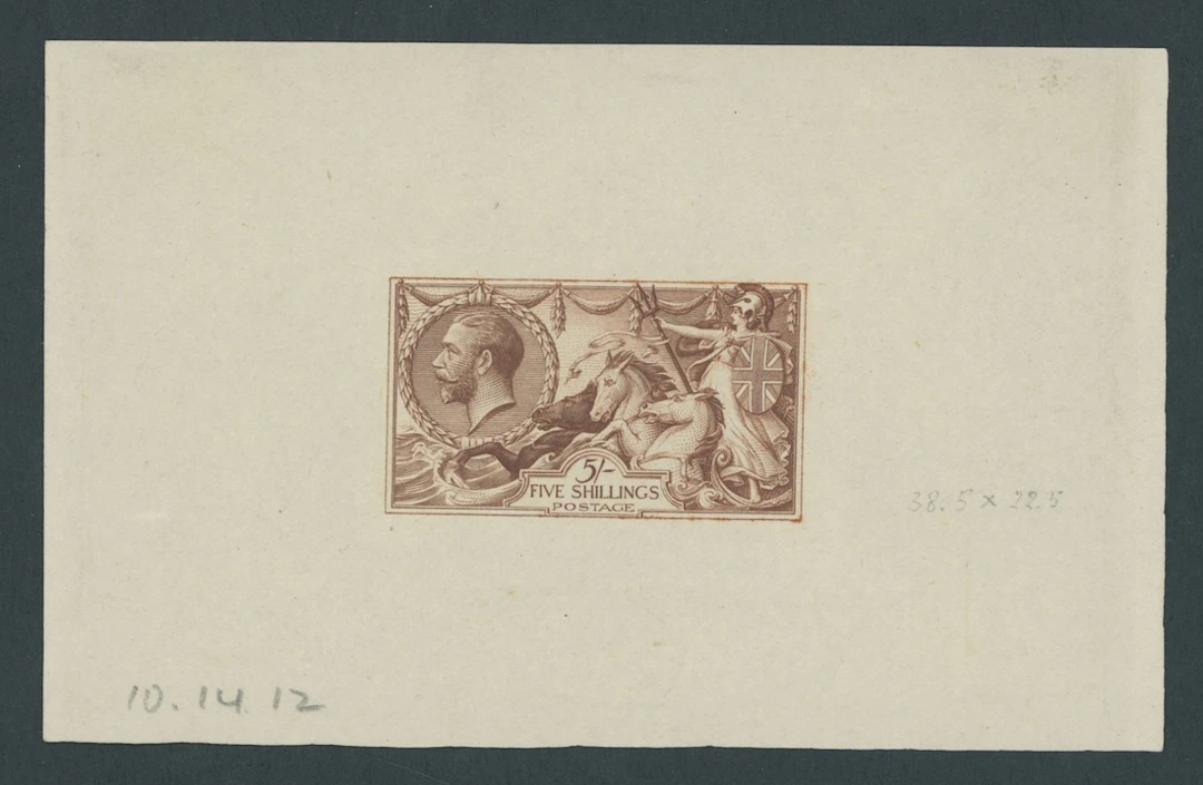 Great Britain King George V 1913 Waterlow 5/- master die proof (State