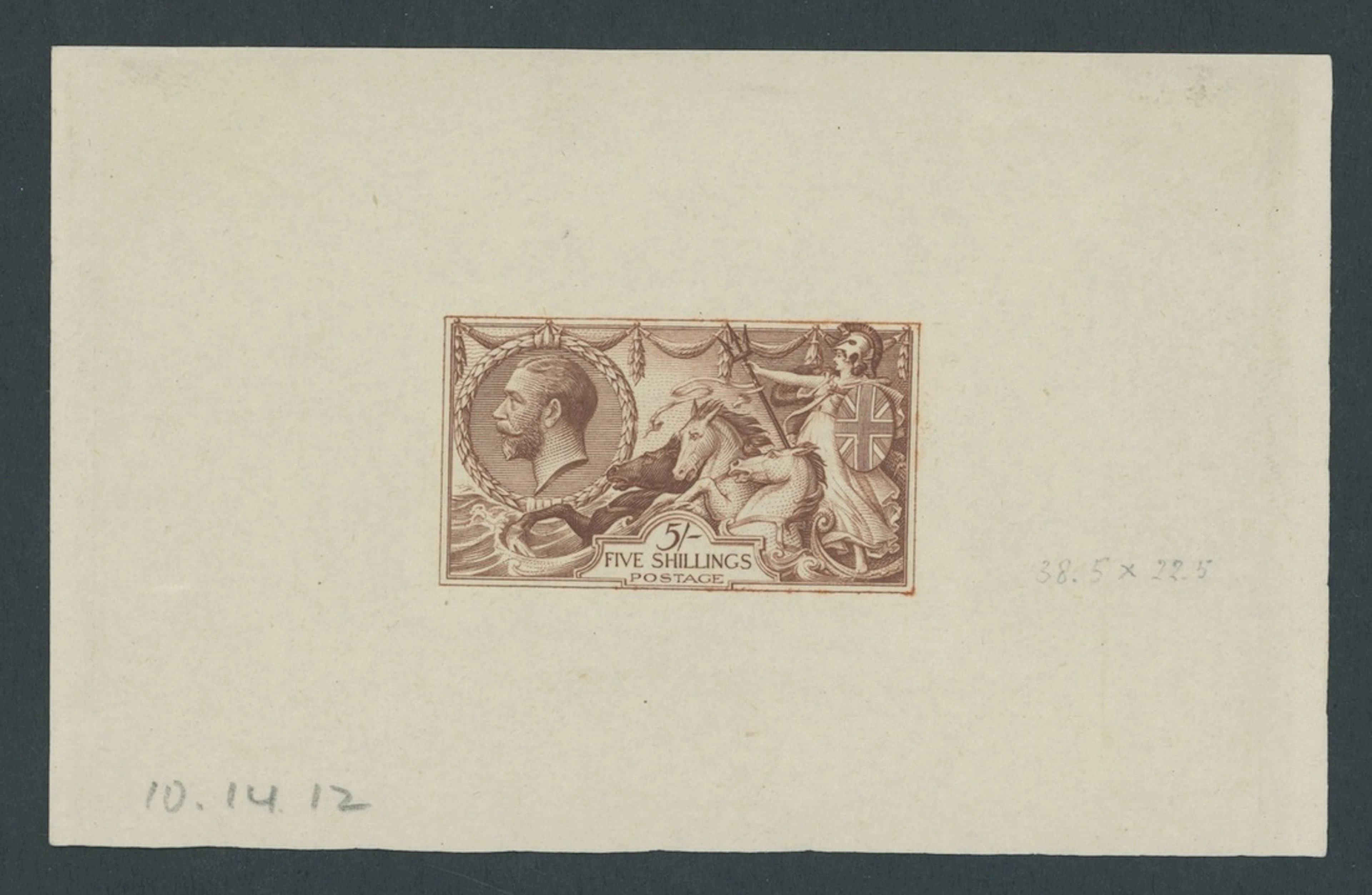 Great Britain King George V 1913 Waterlow 5/- master die proof (State