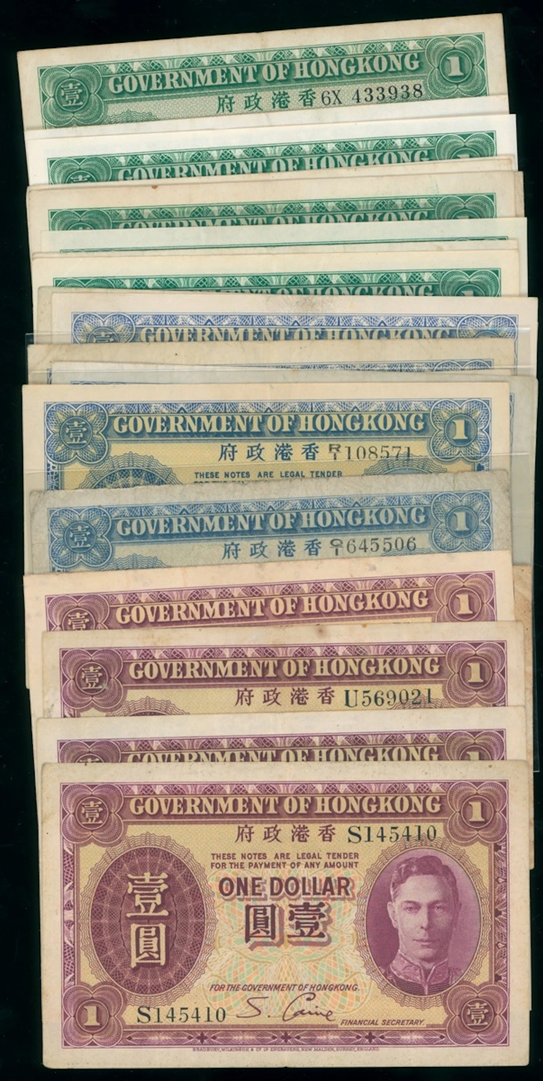 Government of HongKong, a group of $1 (24), including, (Pick 312
