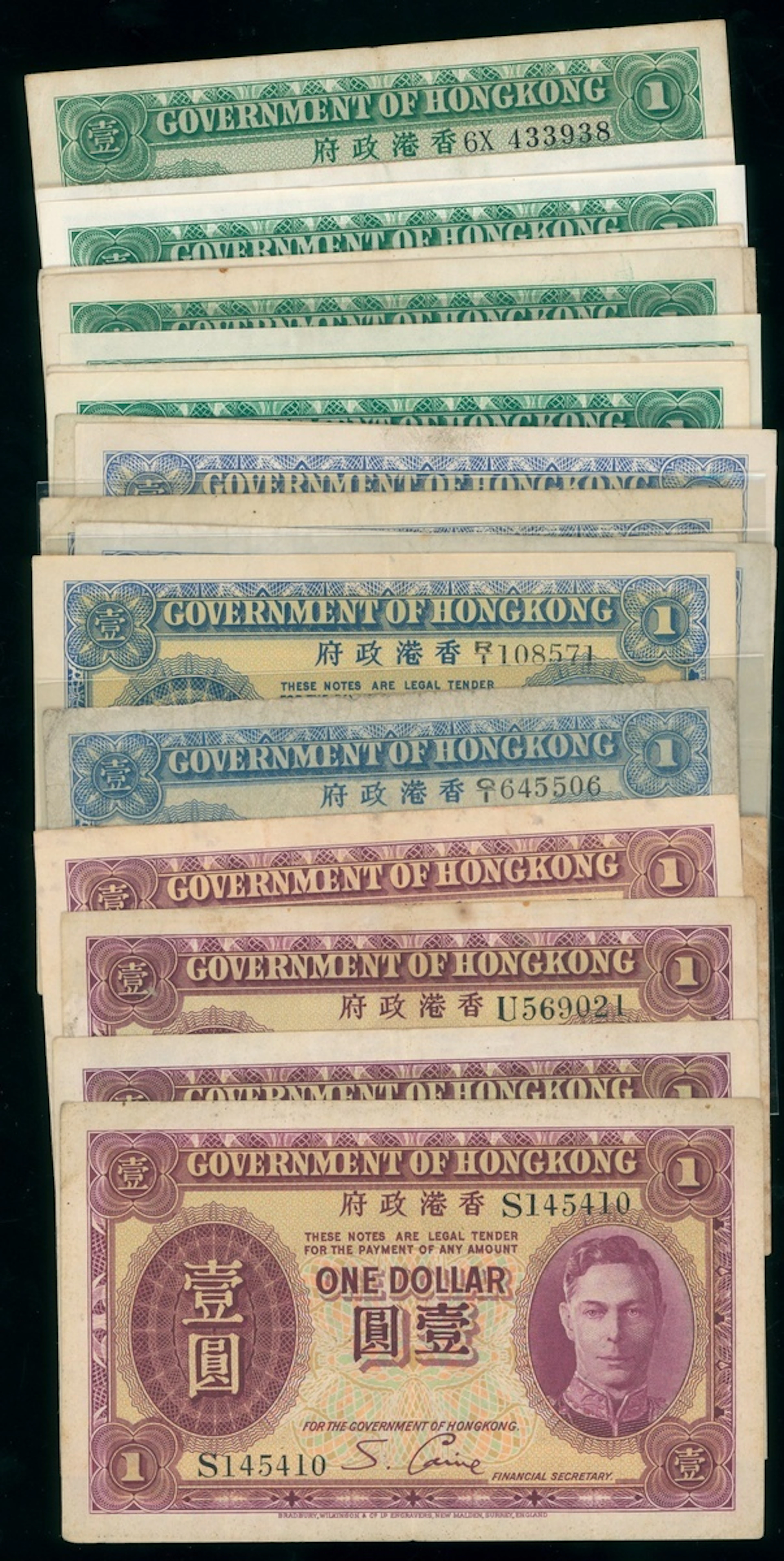 Government of HongKong, a group of $1 (24), including, (Pick 312