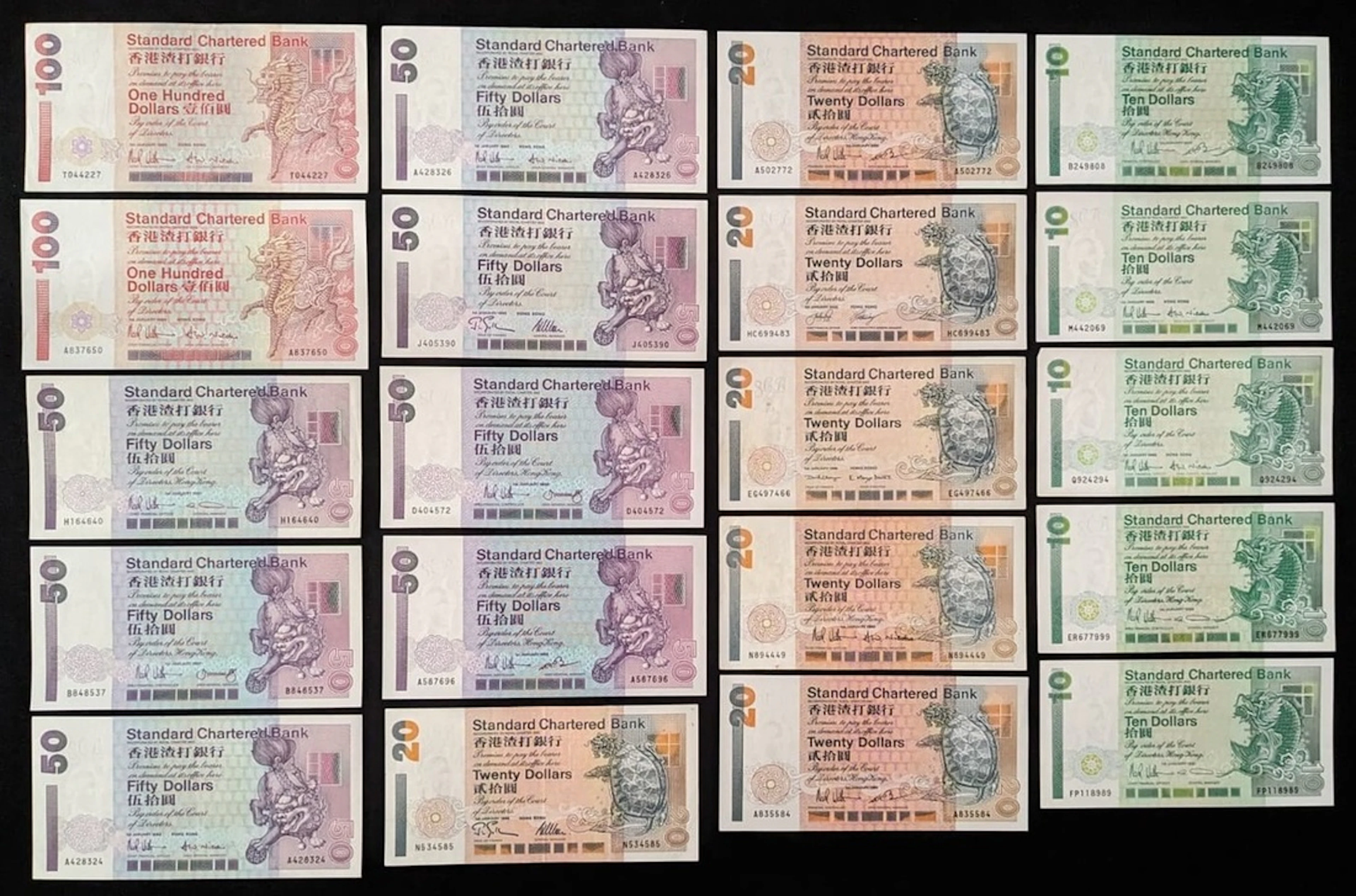 Standard Chartered Bank, Hong Kong, a group of 20x, 1985-2002, including