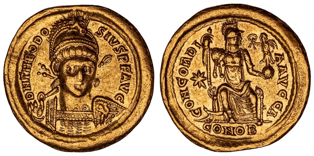 Roman Empire, Theodosius II (408-450), AV Solidus, Constantinople