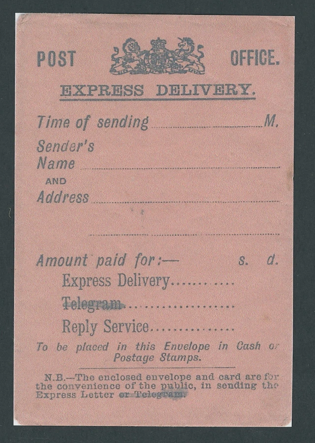 Great Britain Postal History Express Mail 1891-92, three Post Office