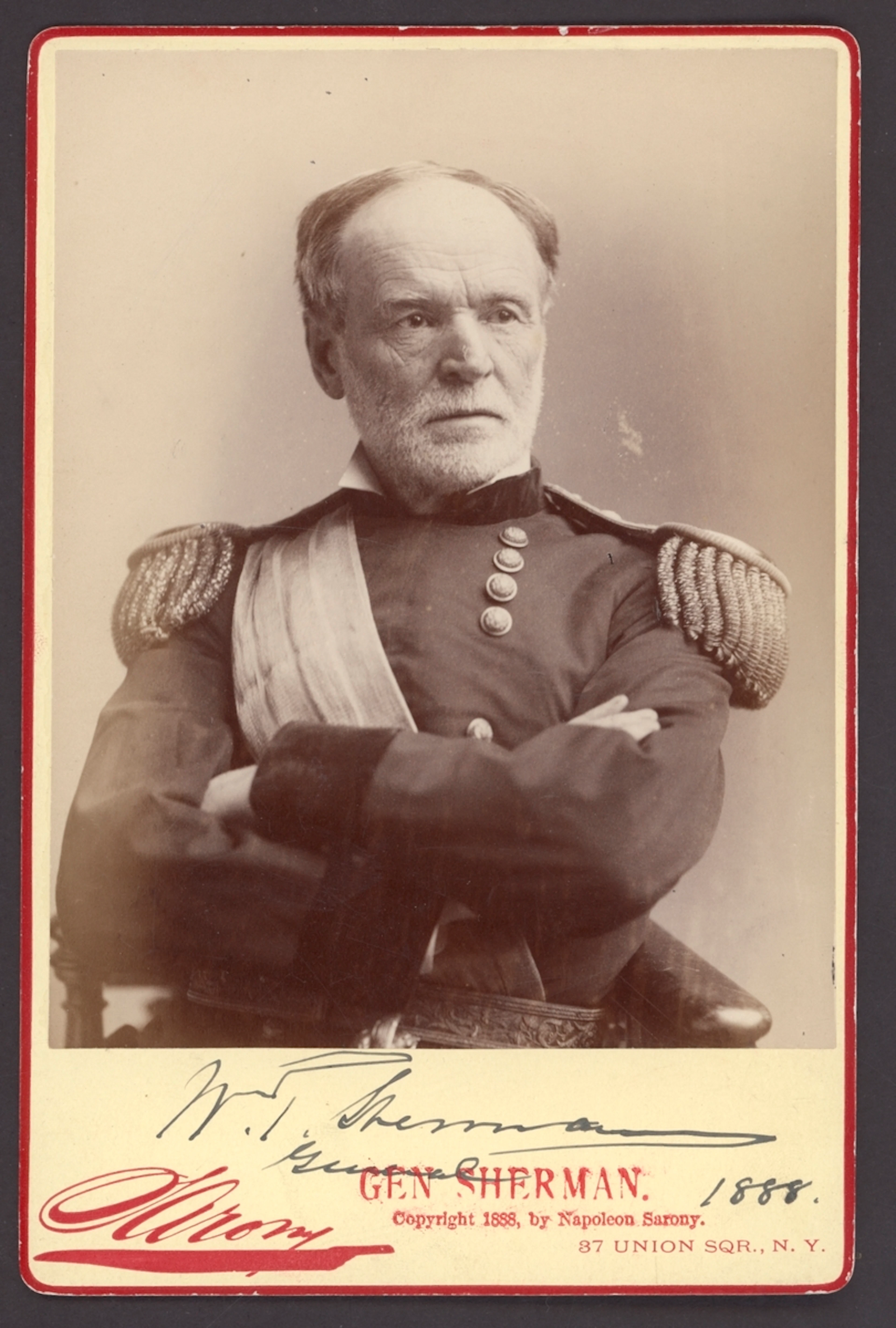 USA General W.T. Sherman (1820-1891_ 1888 Cabinet photograph of General