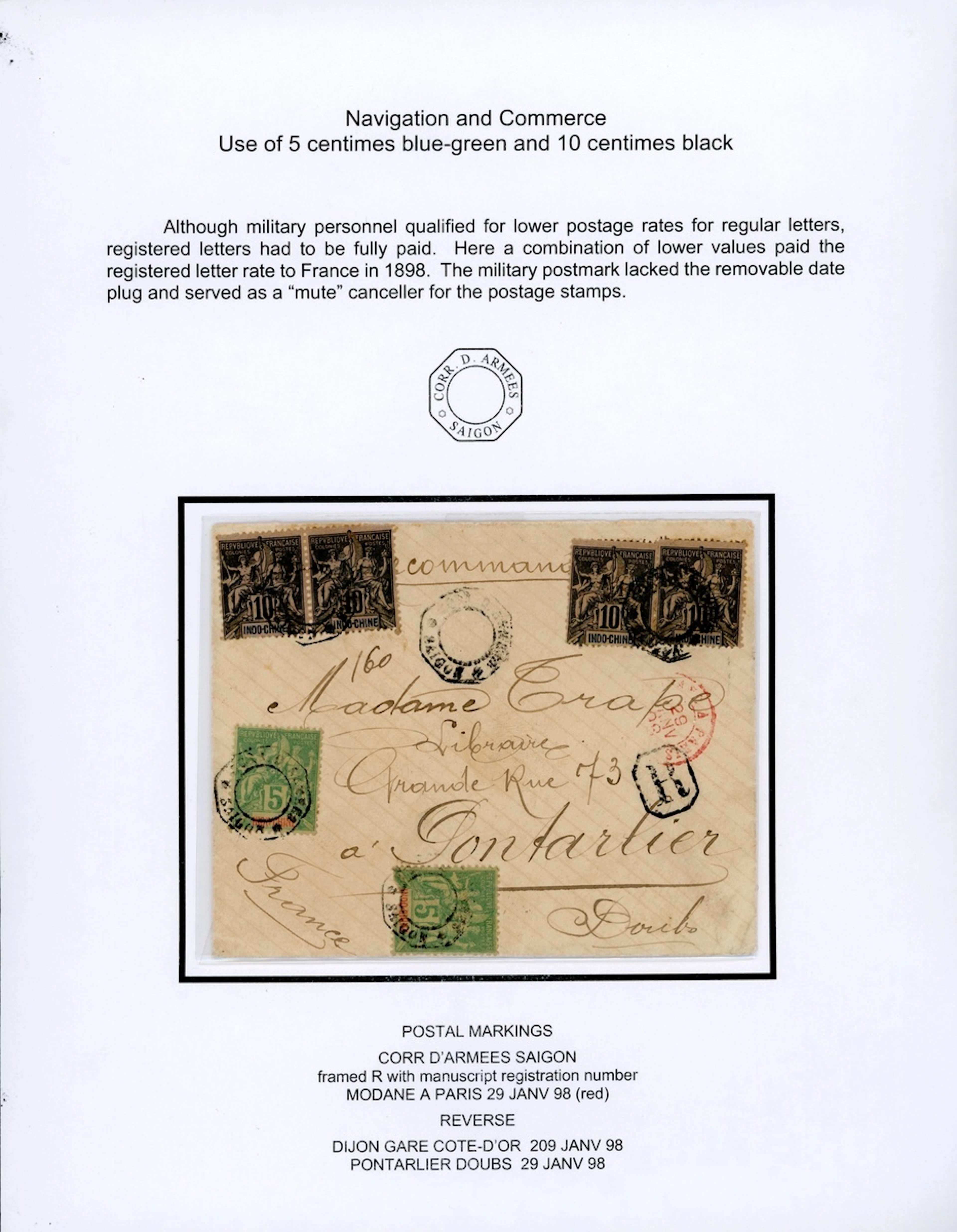 Indo-China French Indo-Chinese Post Office 1892-1900 Navigation and