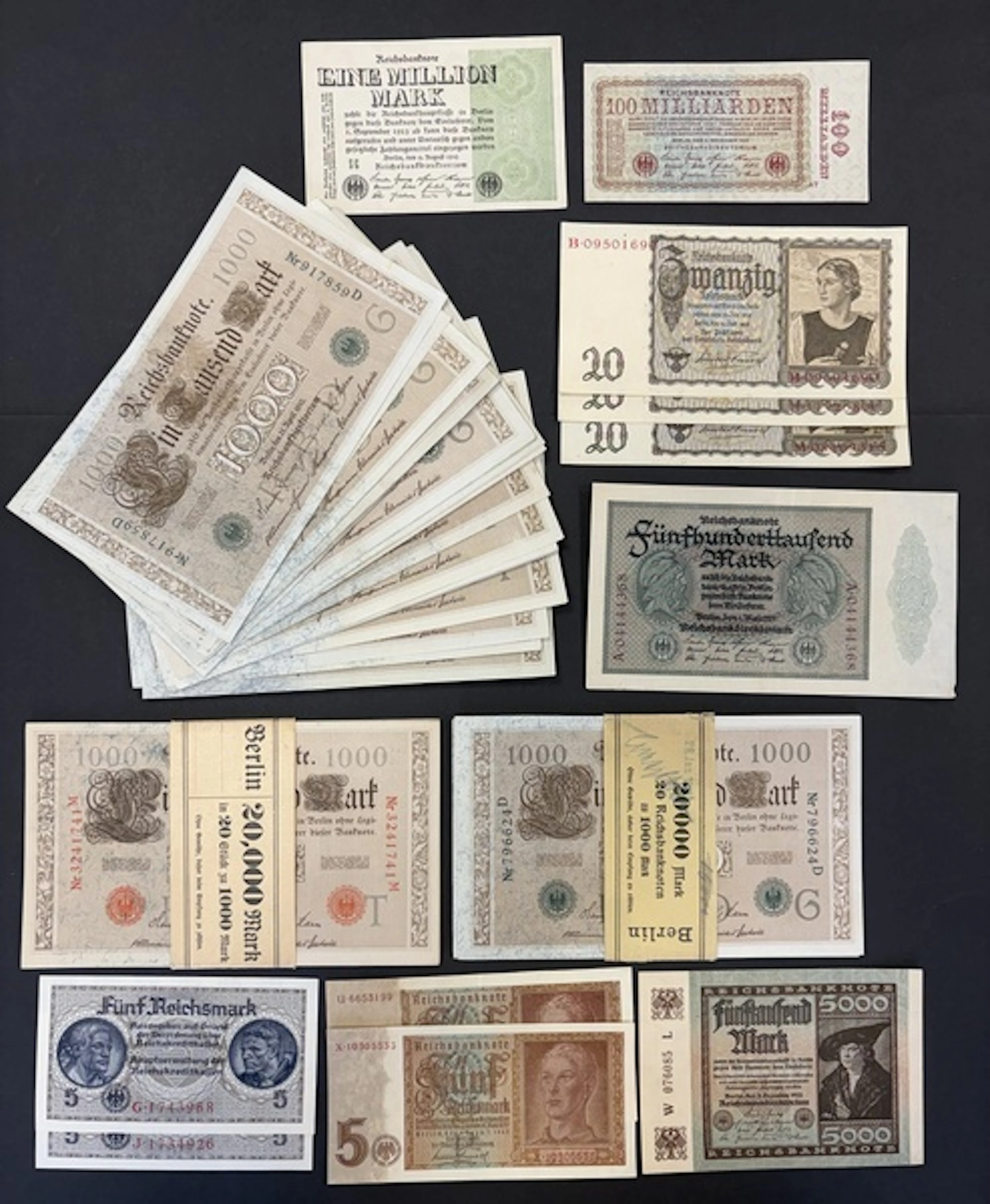 Germany, [80 notes] 1910-45, (Pick R138a, 45a, 45b, 81, 88a, 101