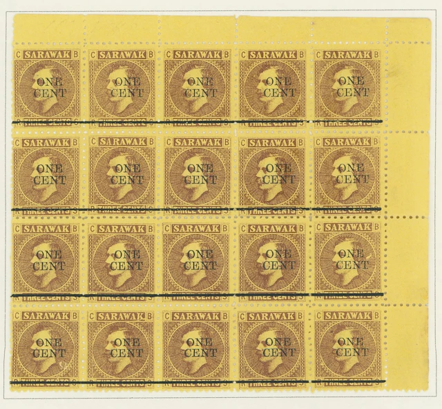 Sarawak 1892 (23 May) 1c. on 3c. Provisional An unused collection