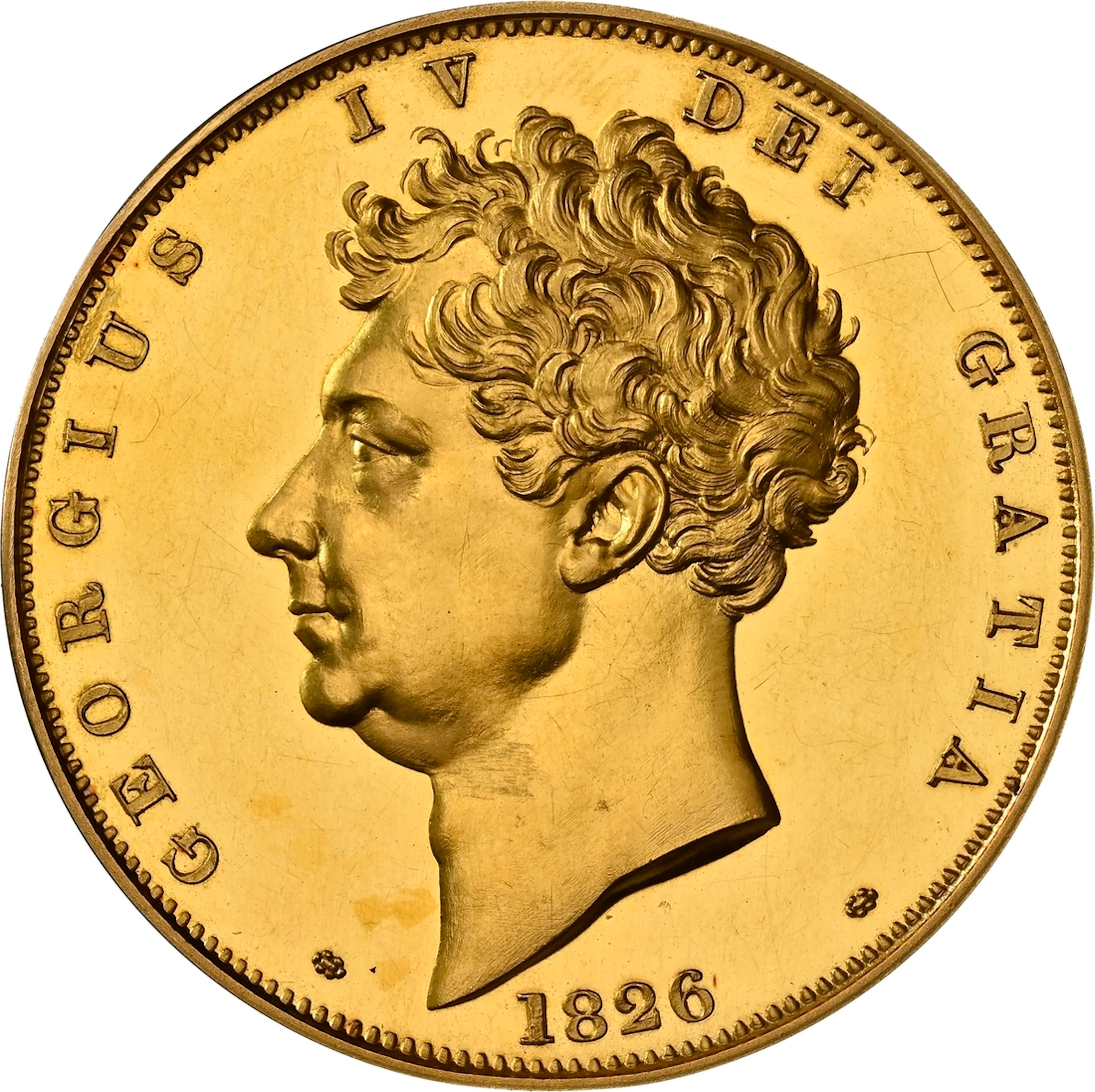 George IV (1820-1830), Specimen Plain Edge Five Pounds, 1826