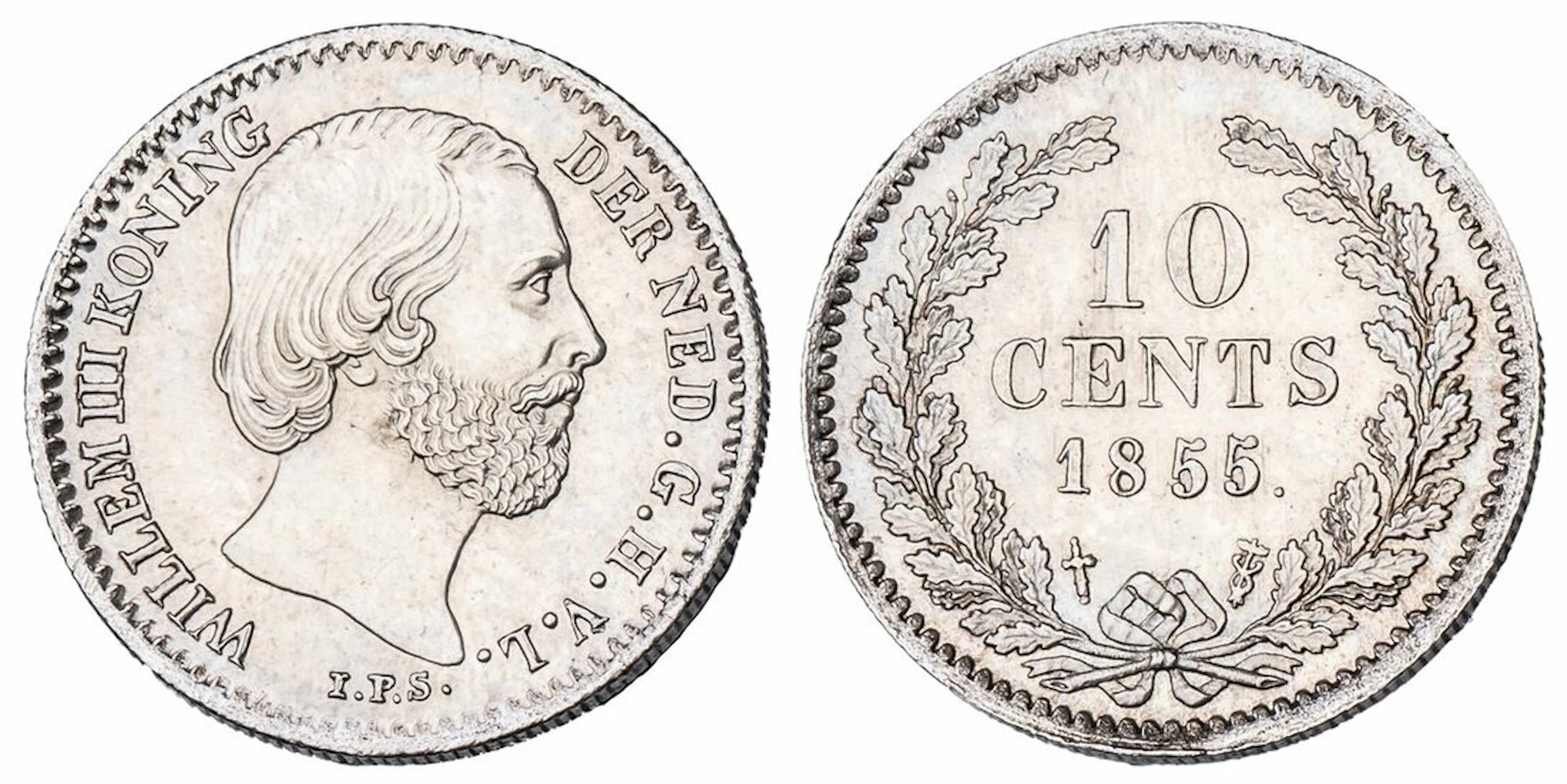 Netherlands, Willem III (1849-1890), 10 Cents, 1855, Royal Dutch Mint