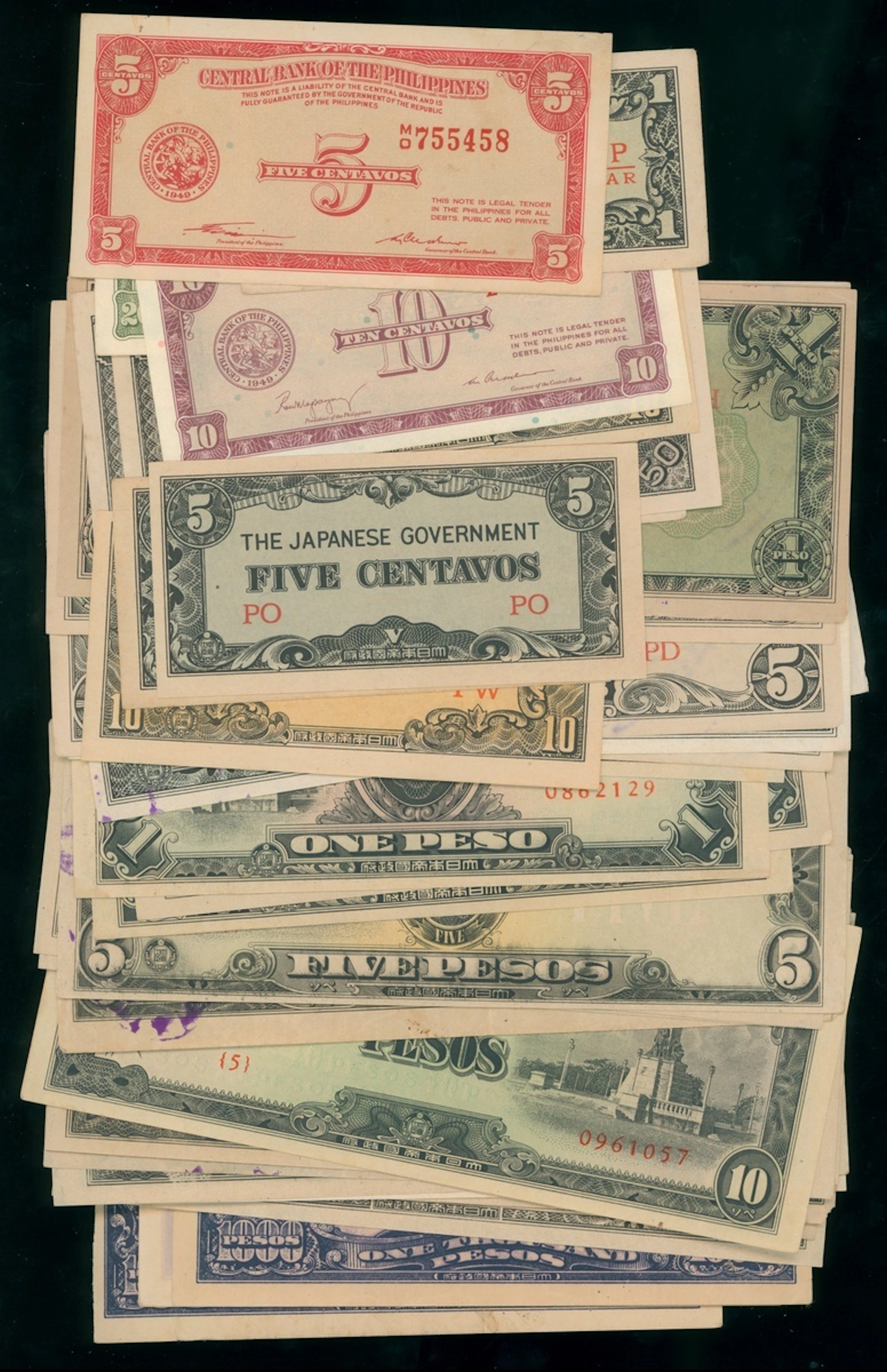 Japanese Occupation, The Philippines, a group of 42x, including