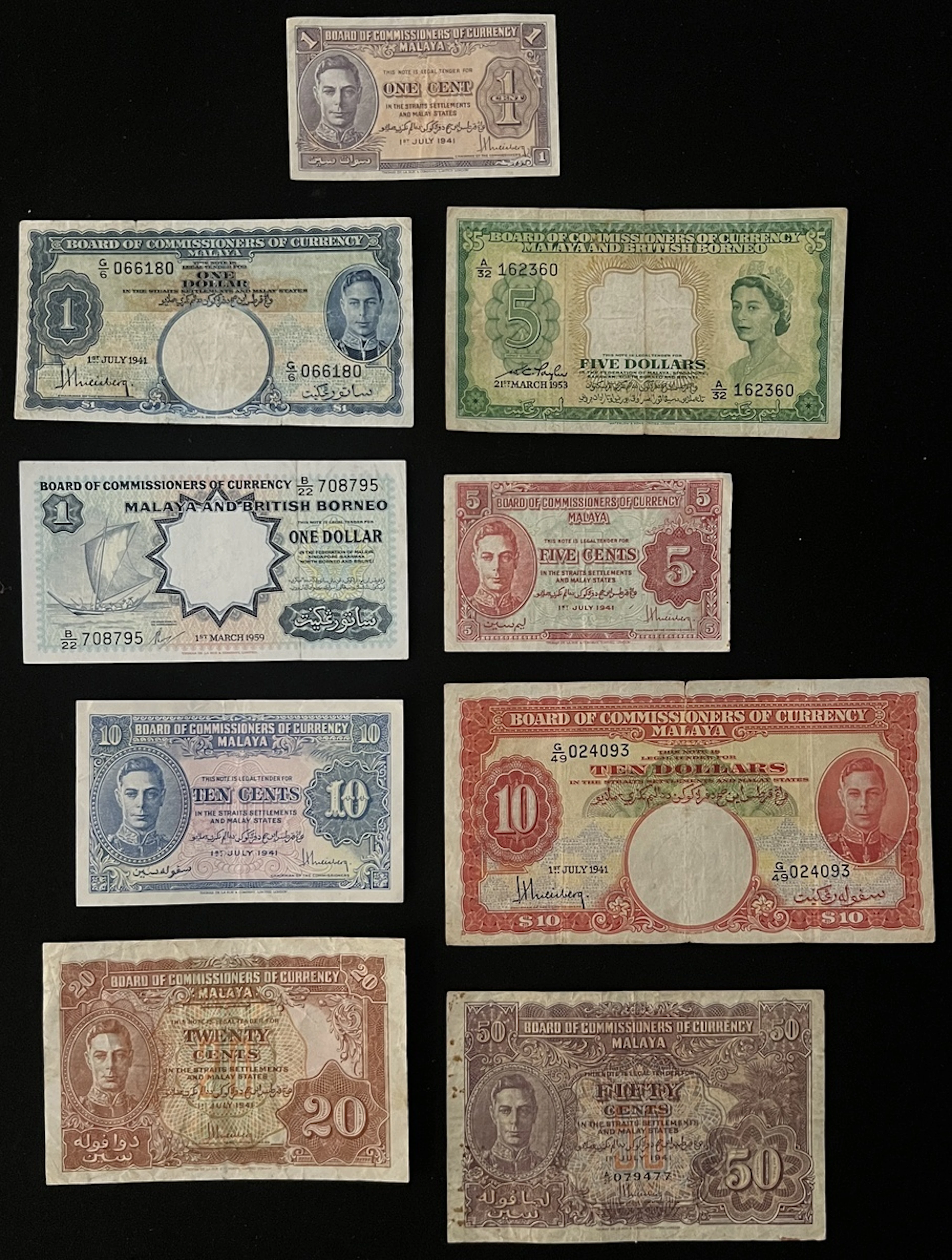 Malaya and Malaya & British Borneo , a group of 9x, including