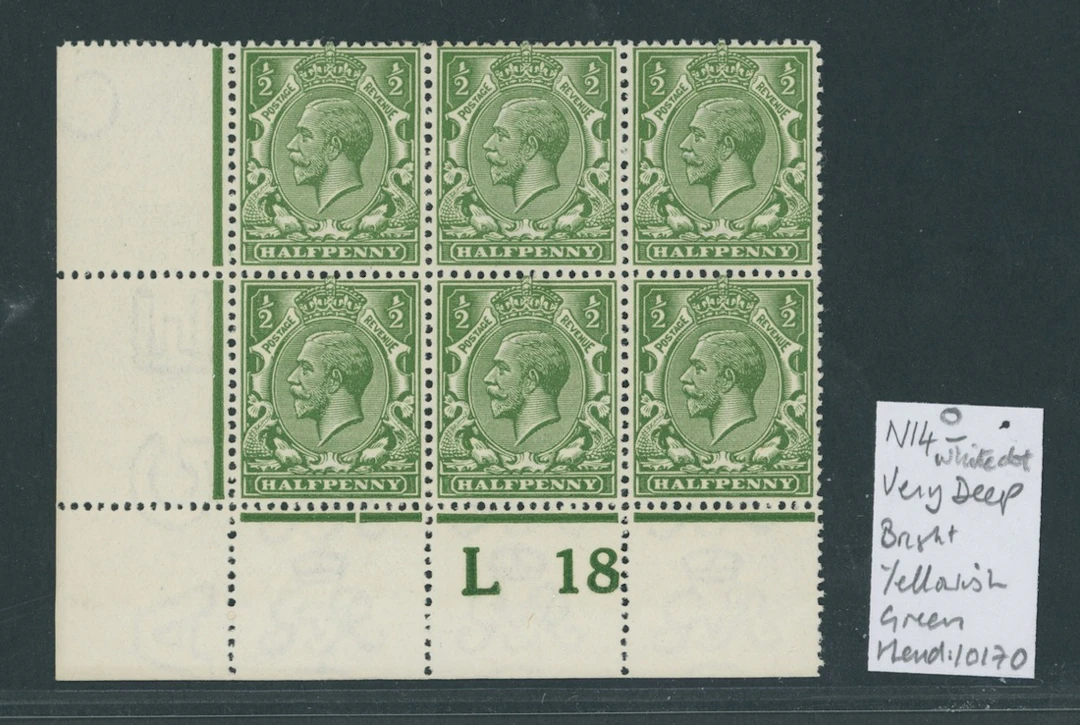 Great Britain King George V 1912-24, Watermark Simple Cypher ½d. deep