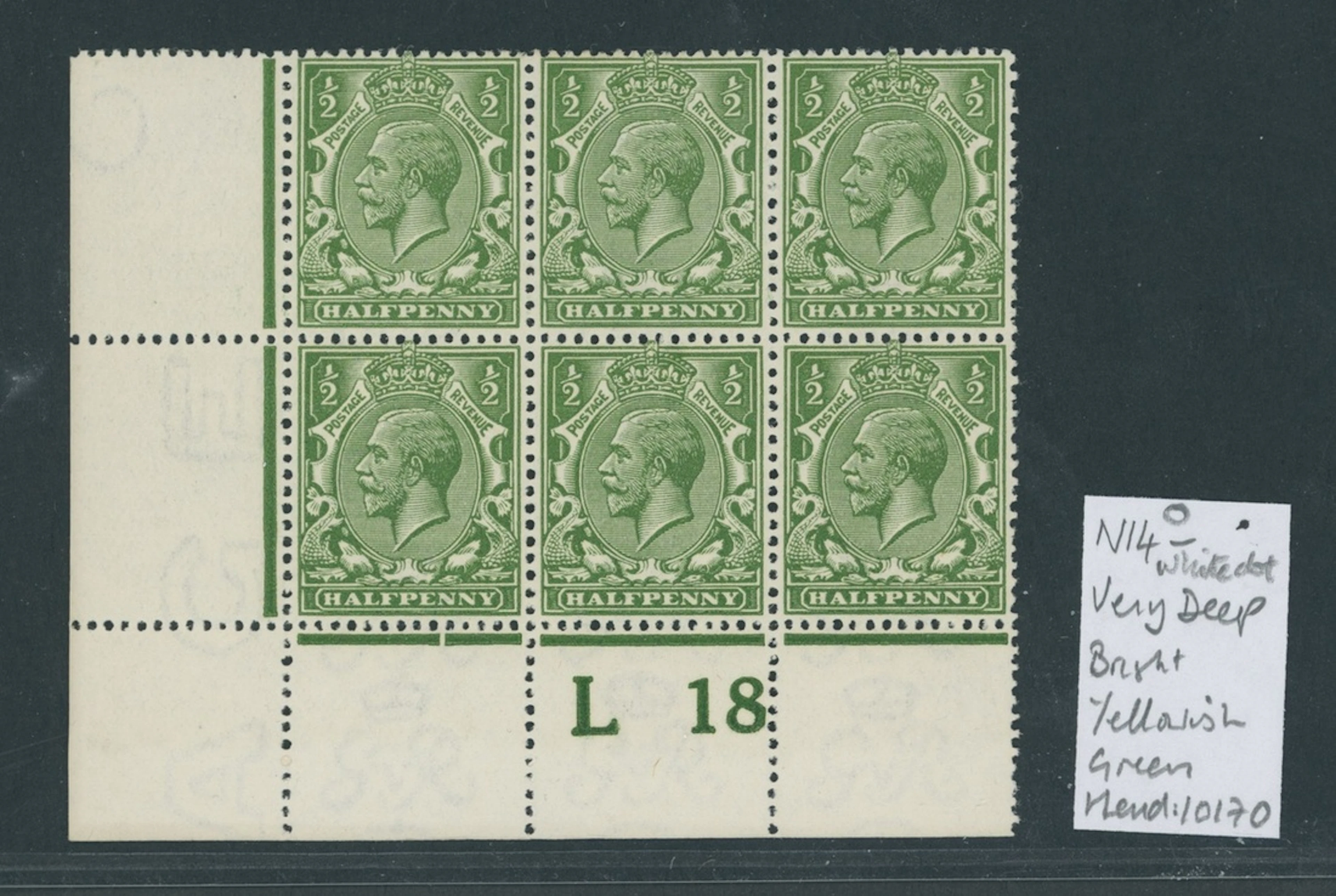 Great Britain King George V 1912-24, Watermark Simple Cypher ½d. deep