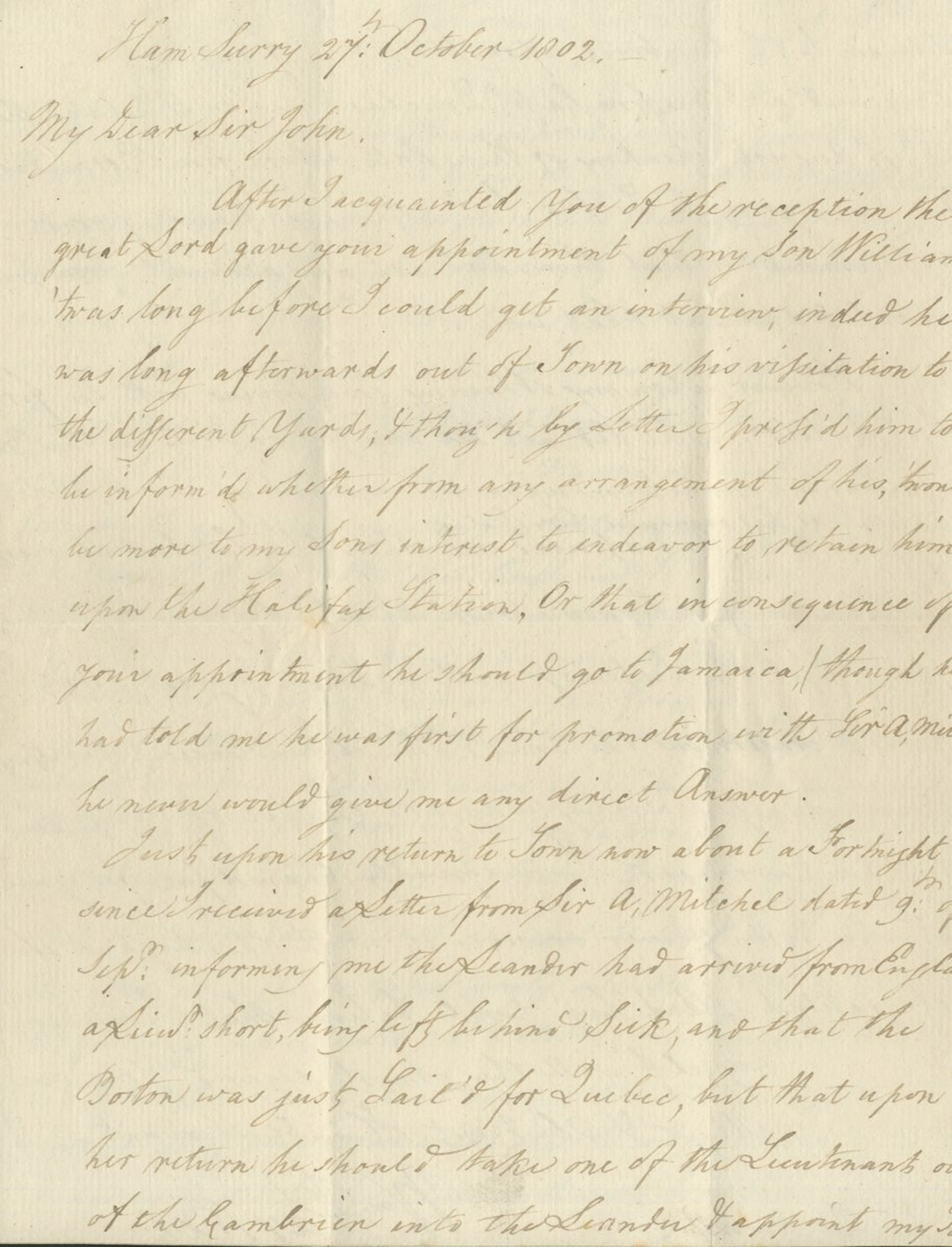 Assortment of Royal Navy letters circa 1802-1811, featuring the signatures