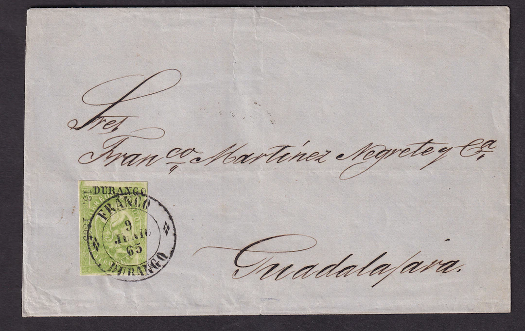 1864-1866 "Eagles" Durango. 4r. Green (Fourth Period, 13-1865), on