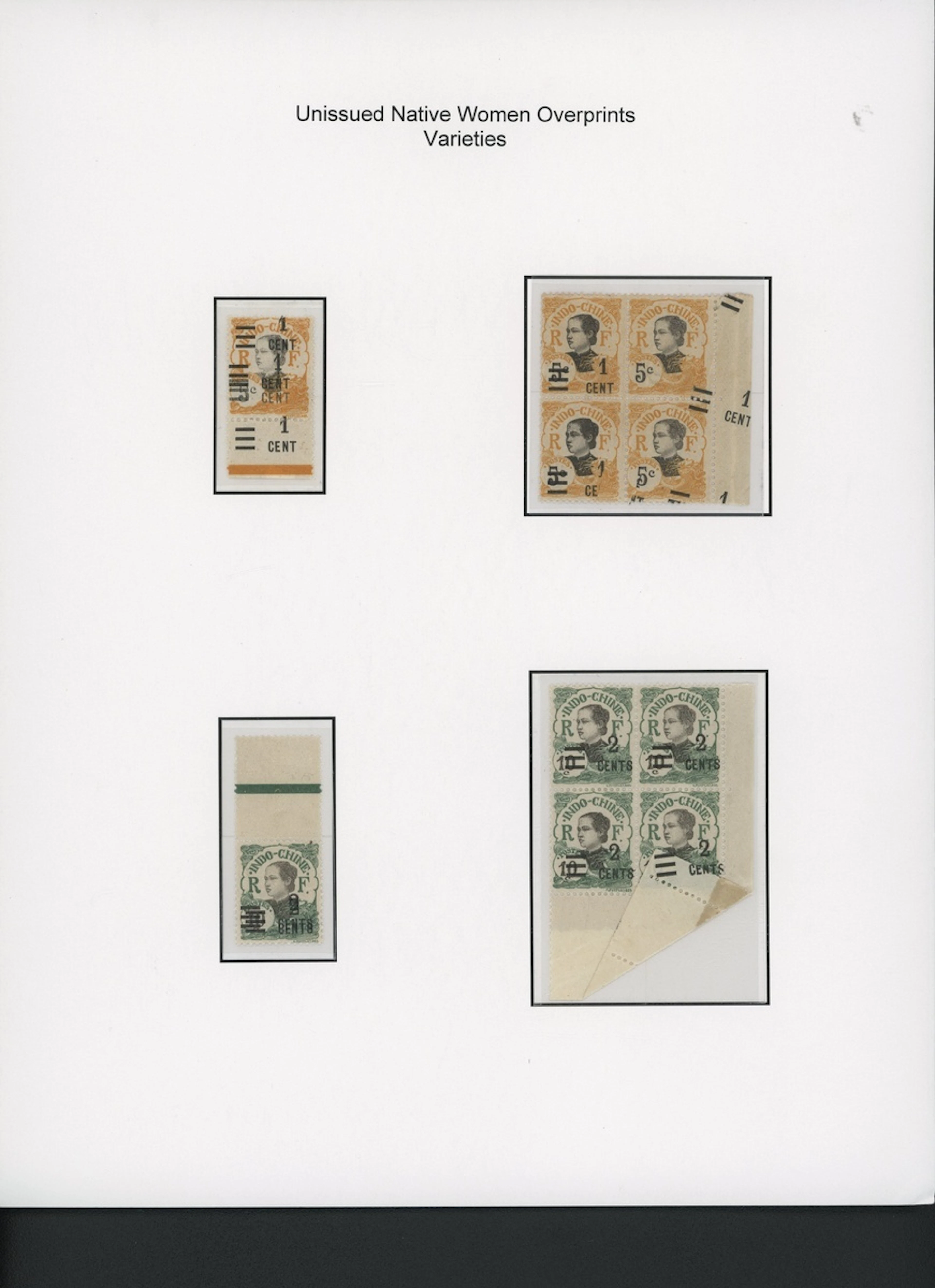 Indo-China French Indo-Chinese Post Office 1922 Unissued series