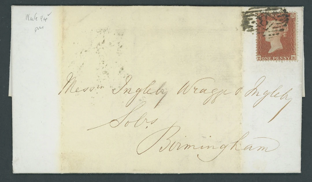 Great Britain 1850-54 Henry Archer Perforation Trials Plate 94, TB