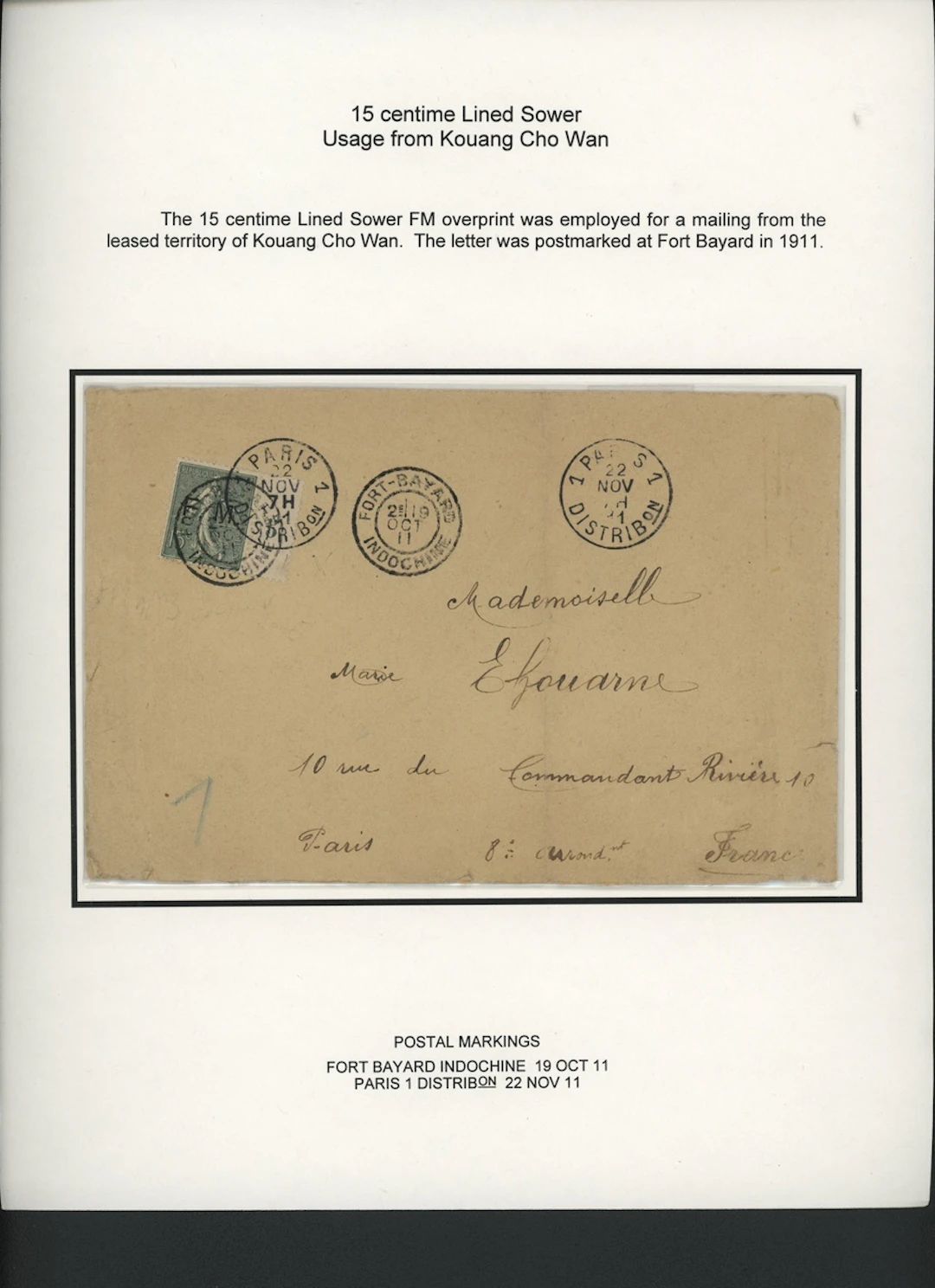 Indo-China French Indo-Chinese Post Office Military Mail