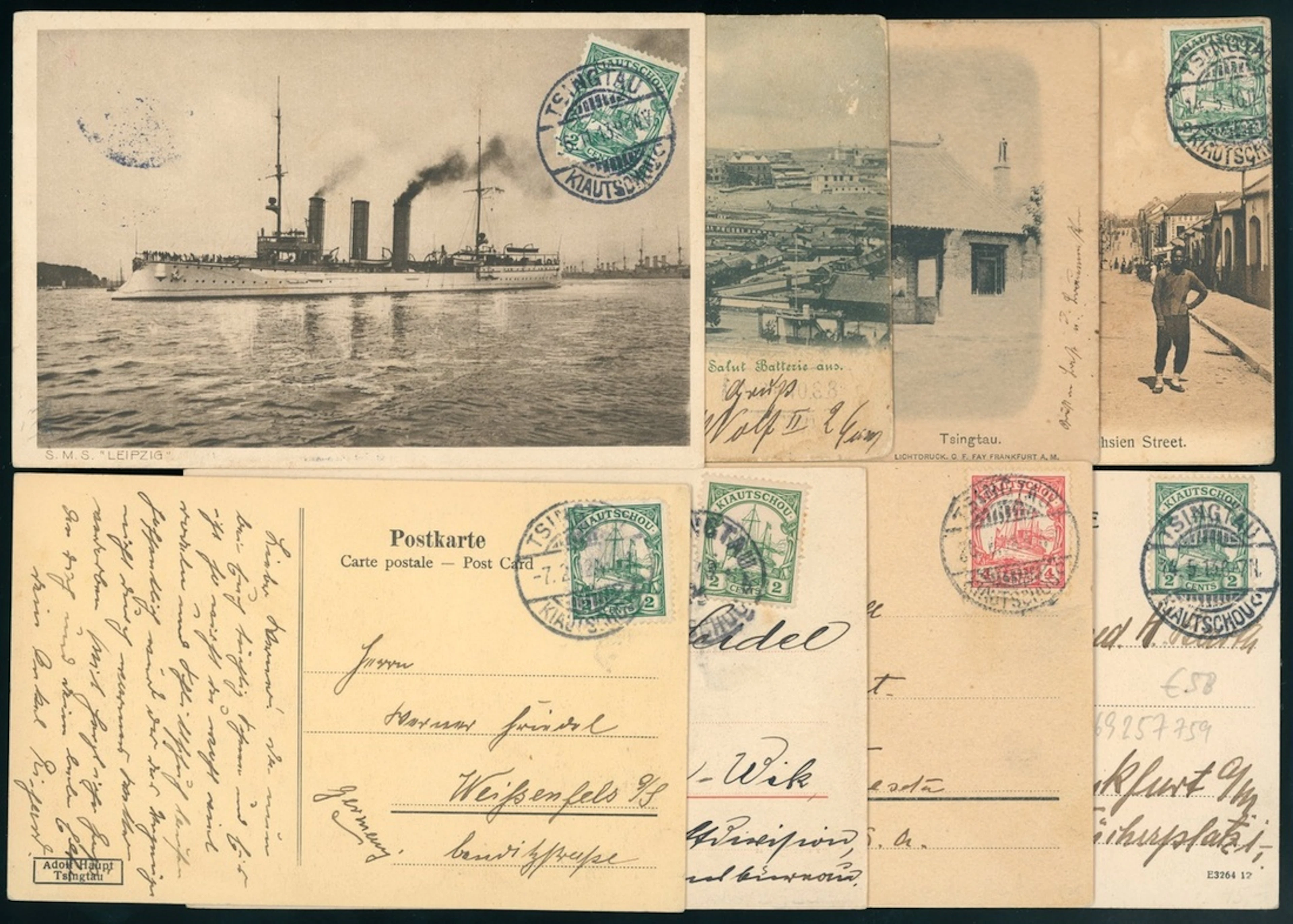 China Foreign Post Office Ranges 1900s-1910s a lot of 17 picture postcards
