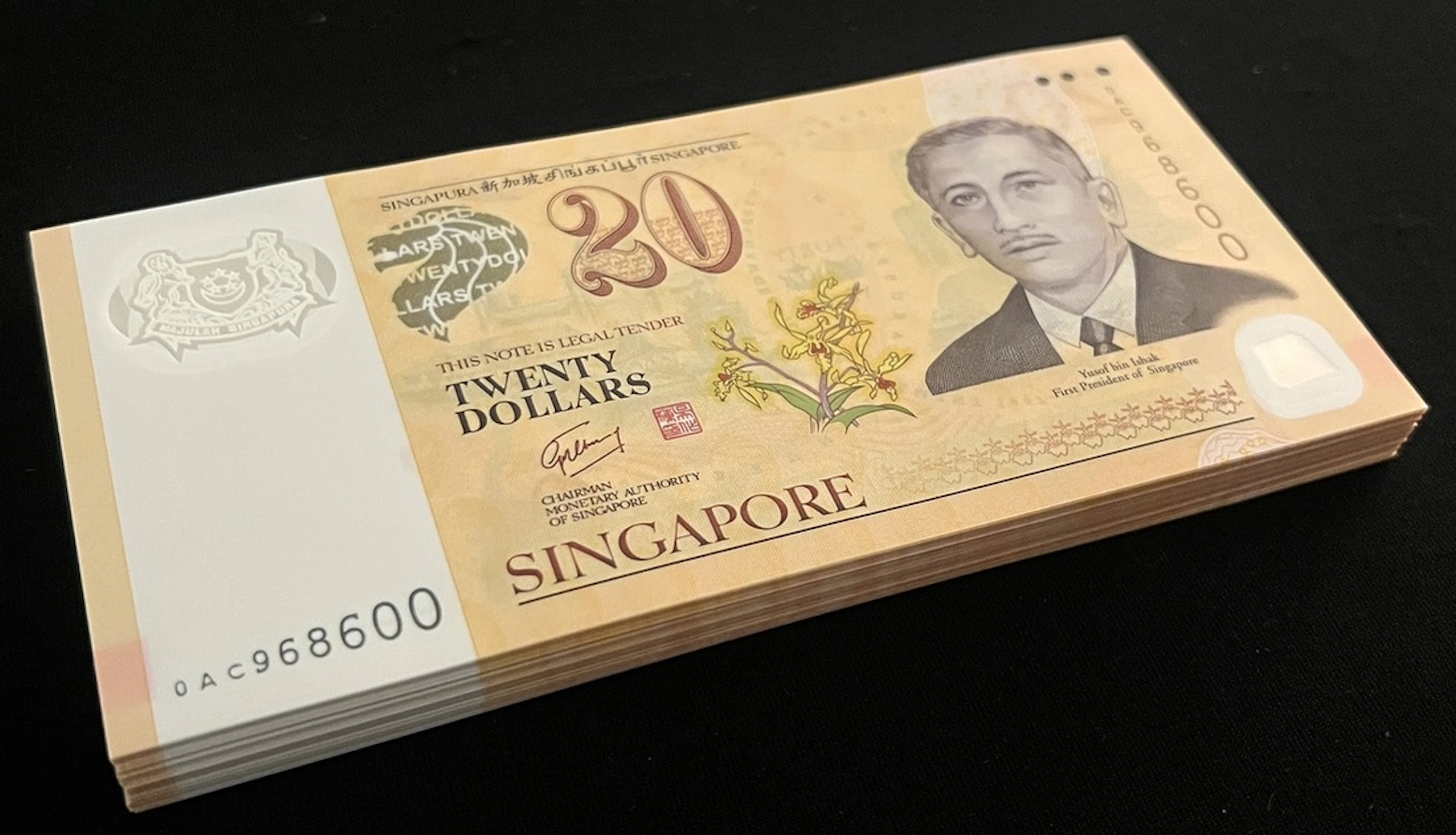 Singapore, polymer $20 (100), 2007, serial numbers, (Pick 53)
