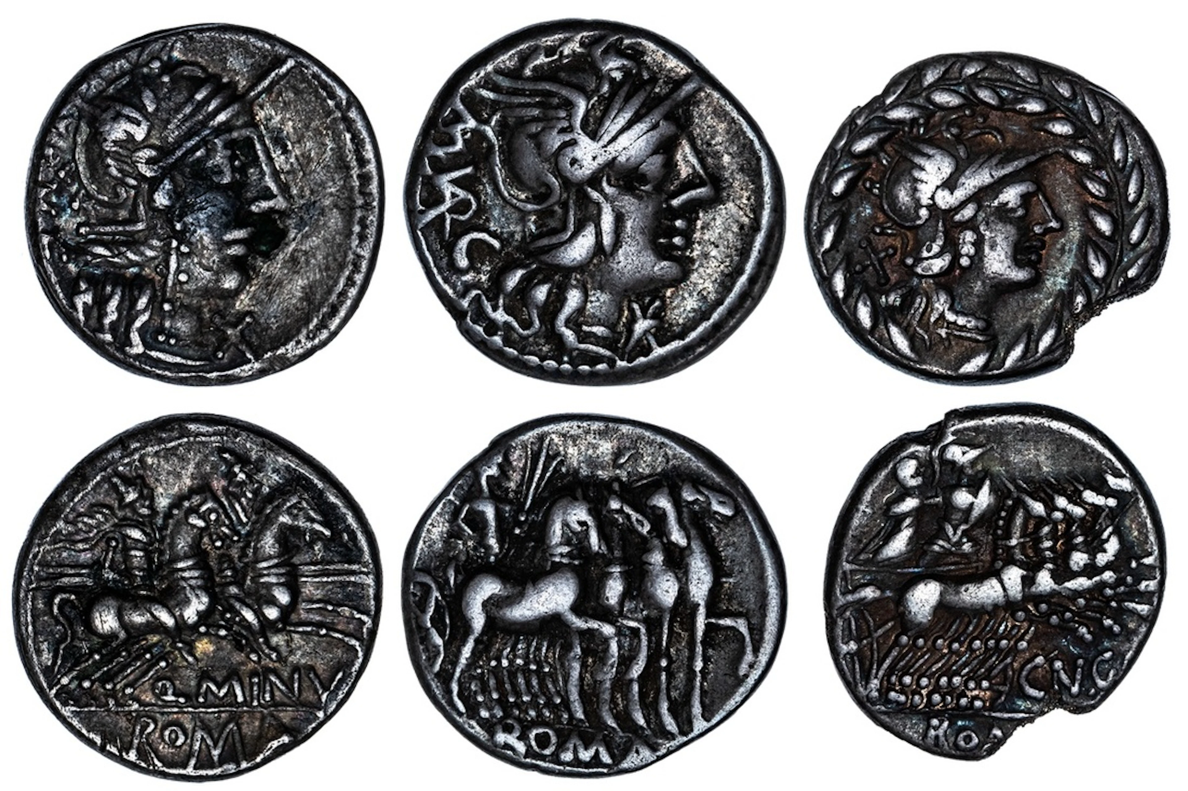 Roman Republic, Trio of Denarii (3): i) M. Vargunteius, struck 130