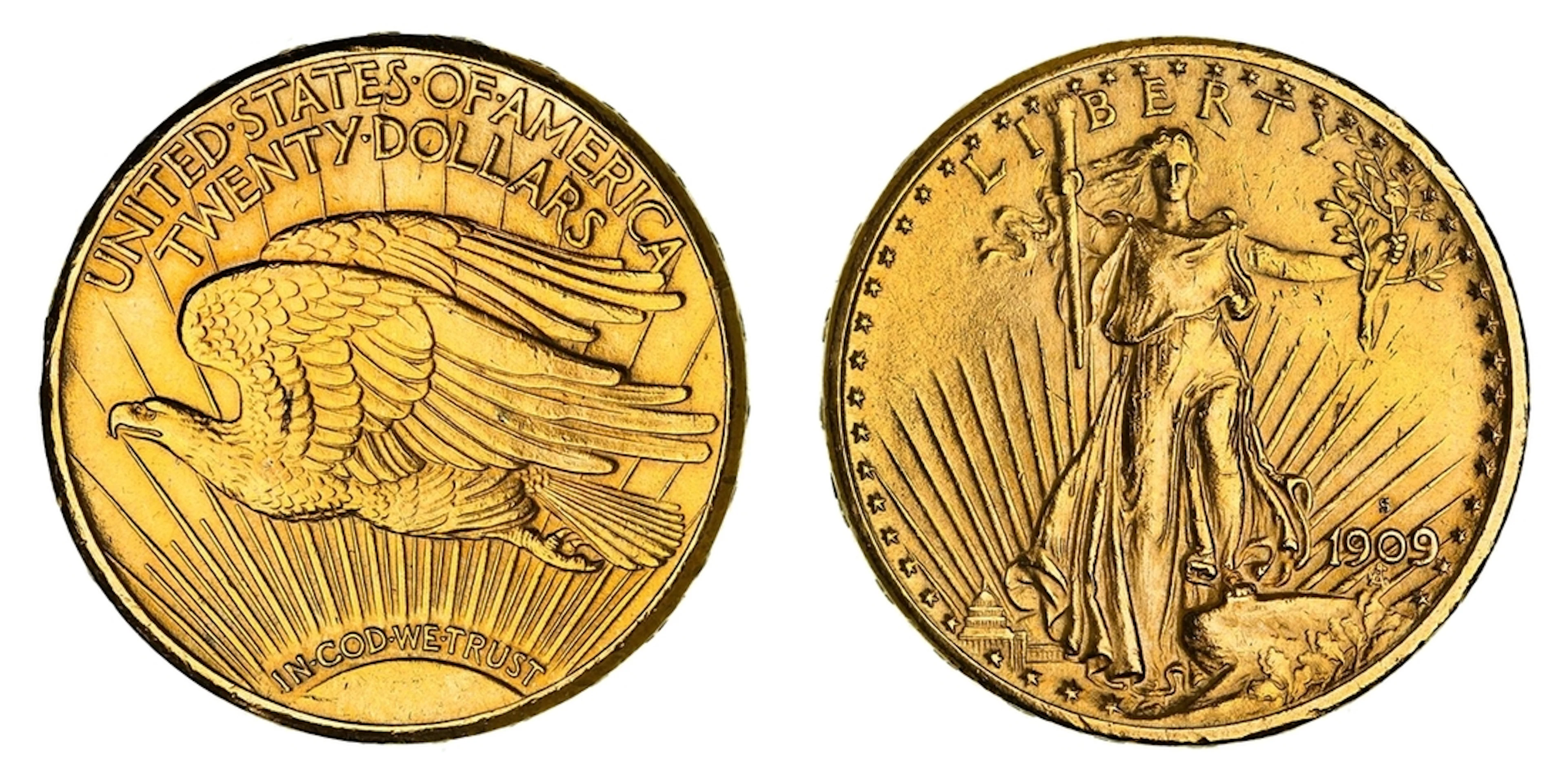 USA, Gold 'Augustus St Gaudens' 20-Dollars, 1909 S, San Francisco