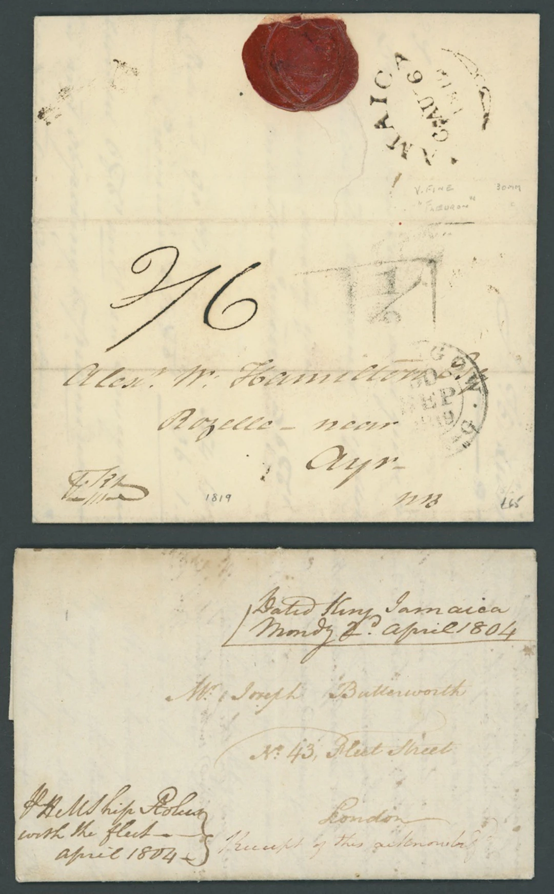 Jamaica Early Letters and Handstamps 1802 (12 June) entire letter