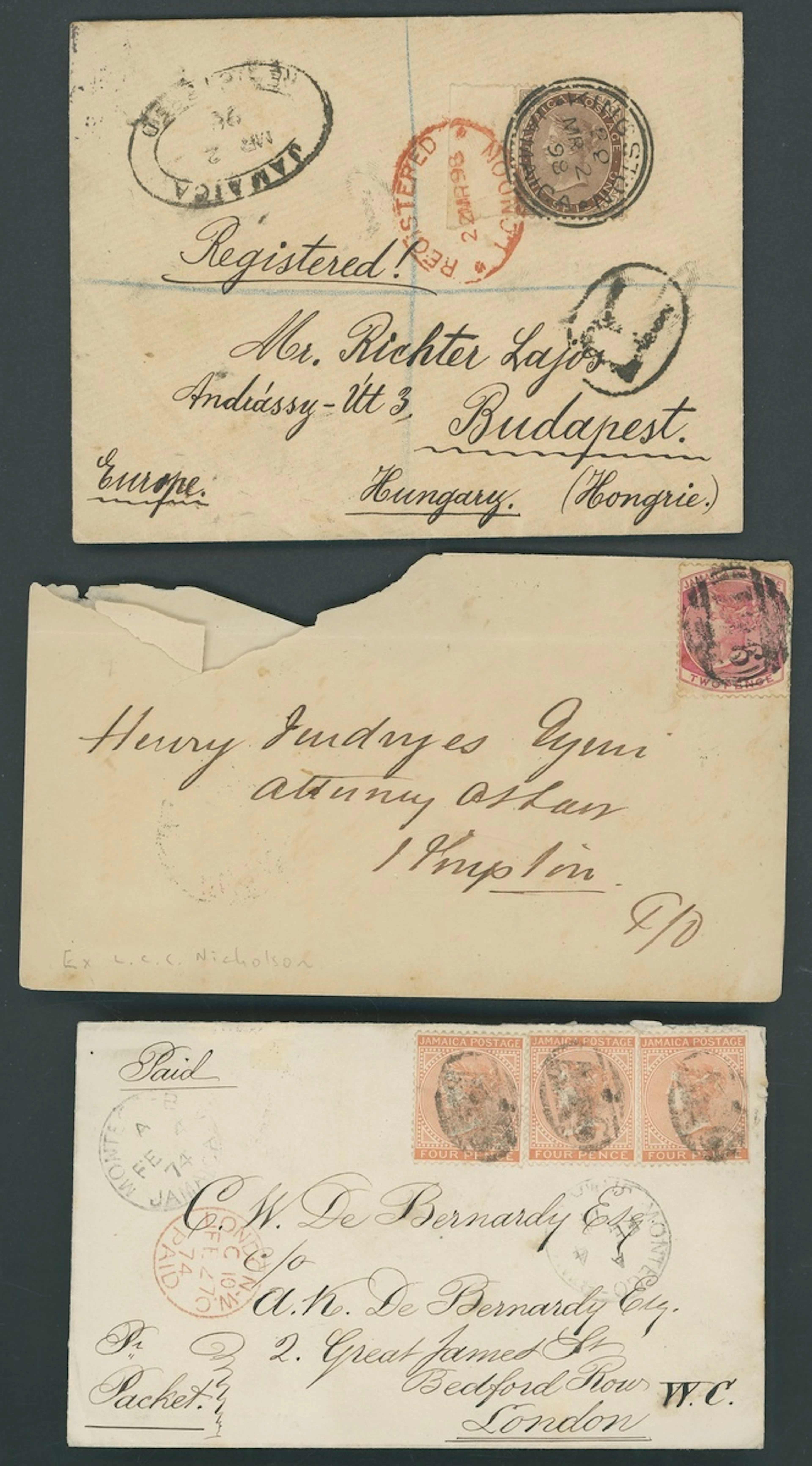 Jamaica Covers and Cancellations Ranges A group of QV covers, envelopes
