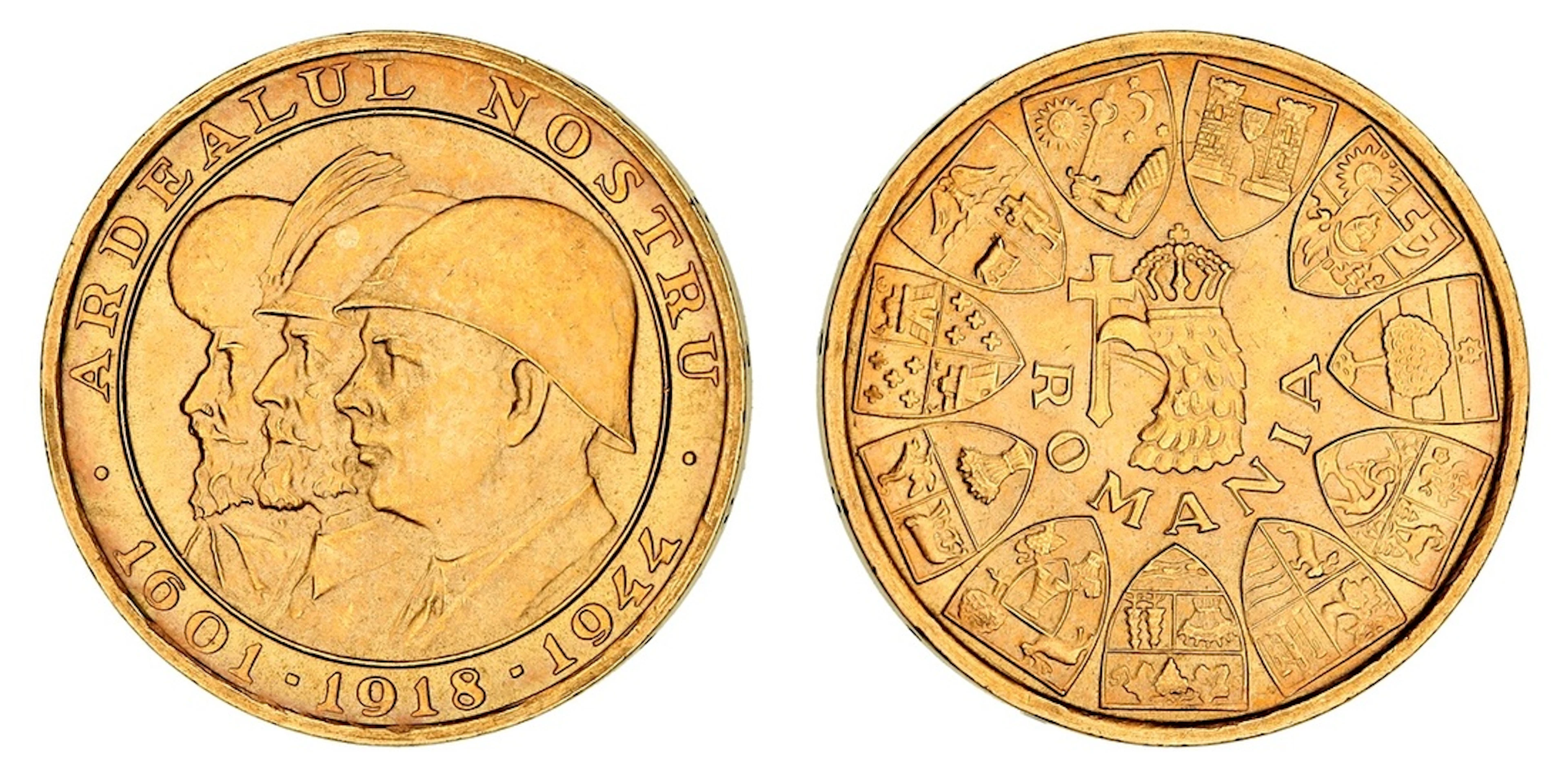 Romania, 'Re-Integration of Transylvania' 20-Lei, 1944, Overlapped