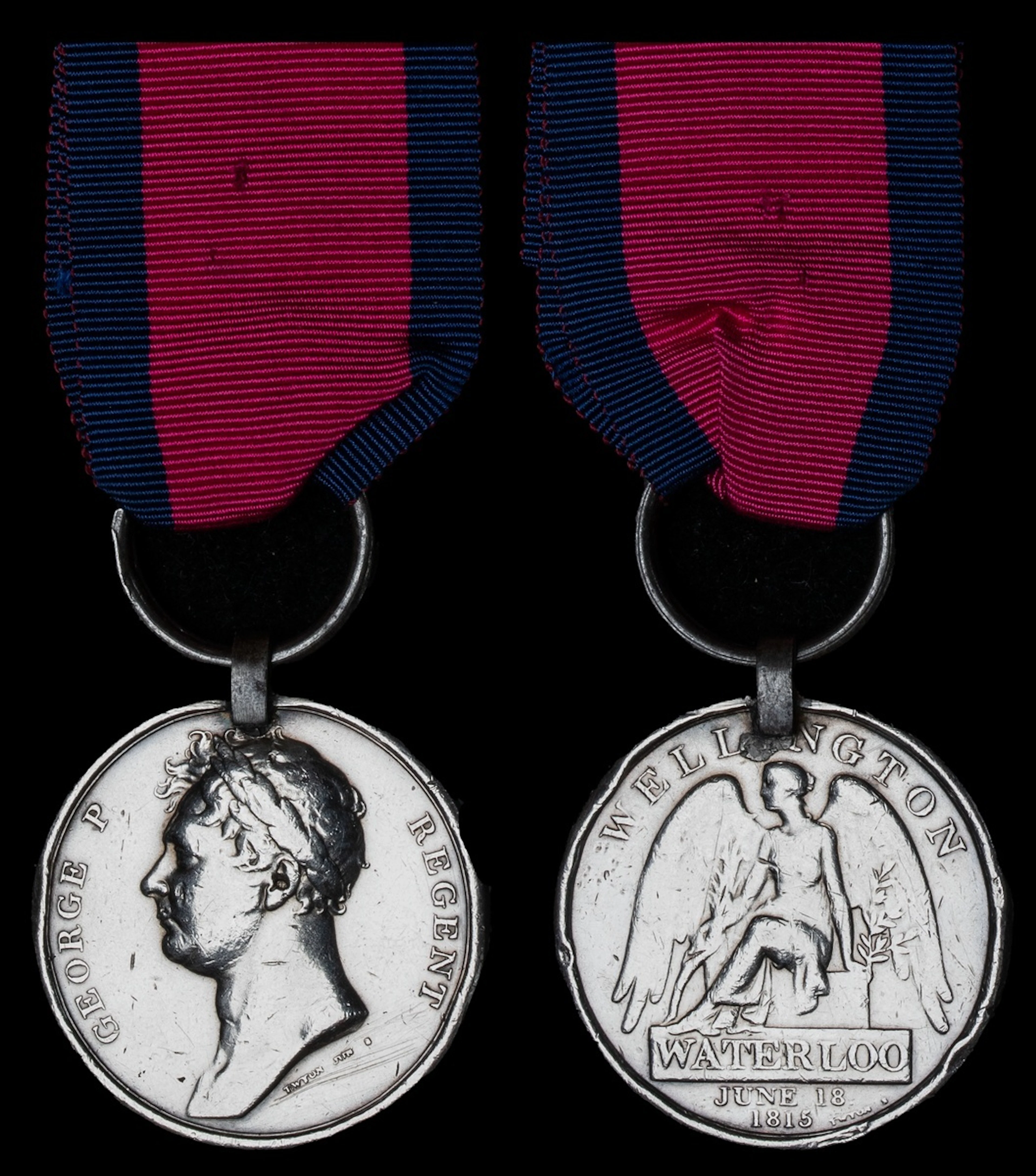 The Waterloo Medal awarded to Private W. Gadsby, 1st Dragoon Guards