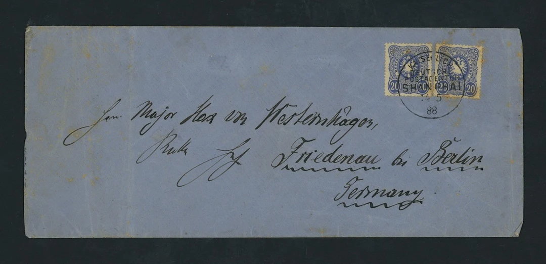 Foreign Post Offices German Post Office Forerunners 1888 (8 May) long