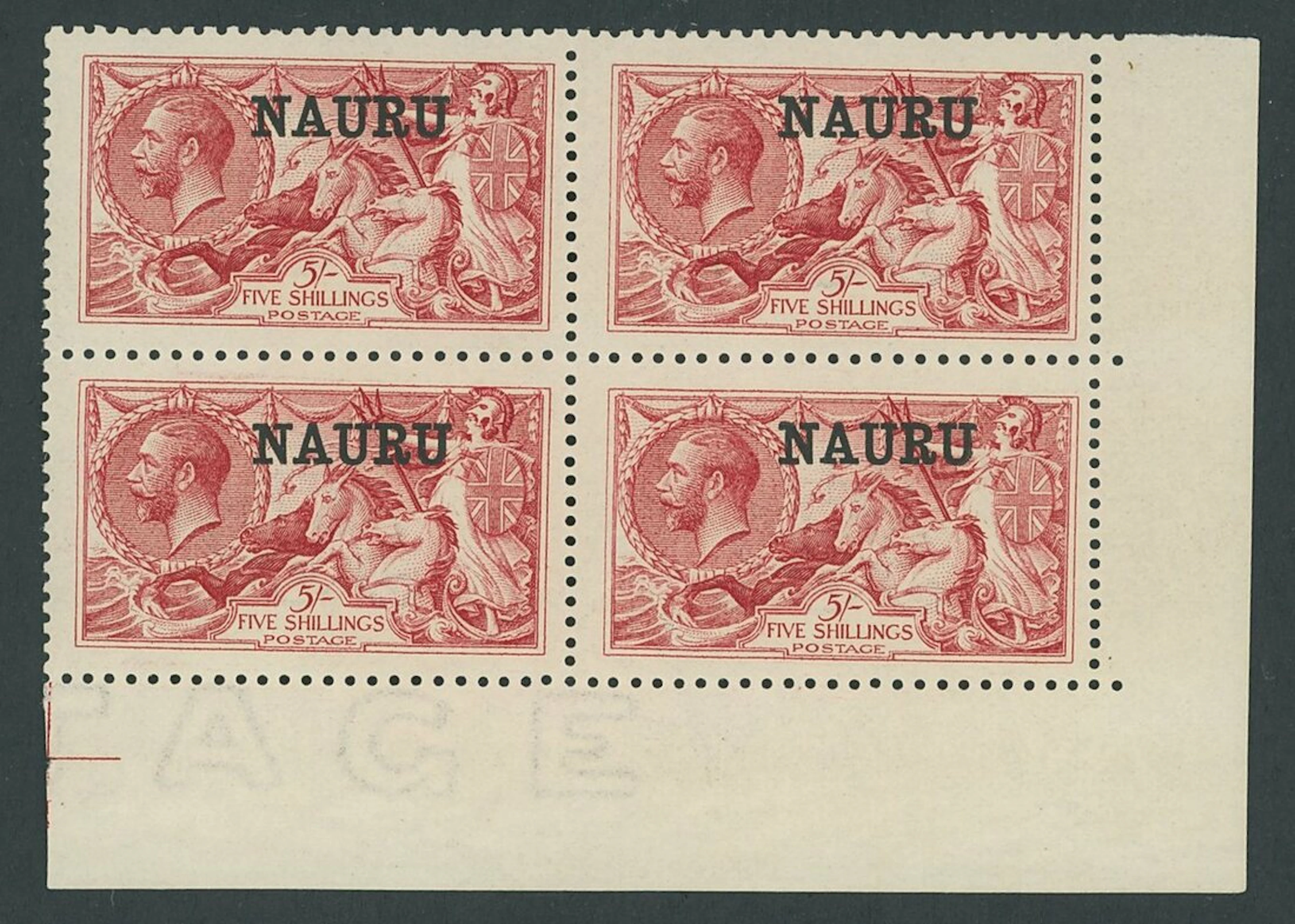 Colonial Countries Overprinted on Great Britain Nauru 1916-19 Seahorses