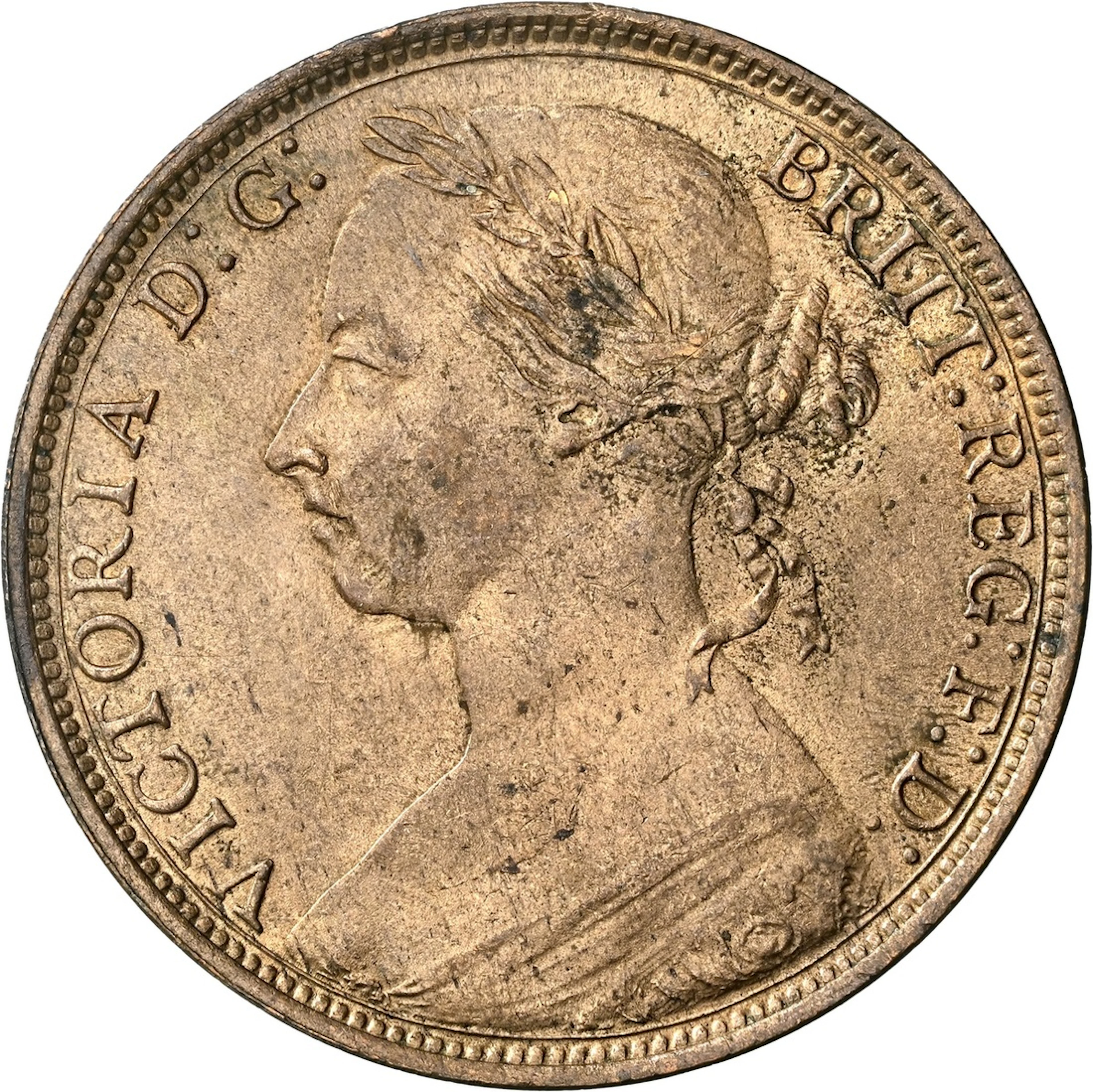 NGC UNC | Victoria (1837-1901), Penny, 1889 over 9 [12 + N], Narrow Date