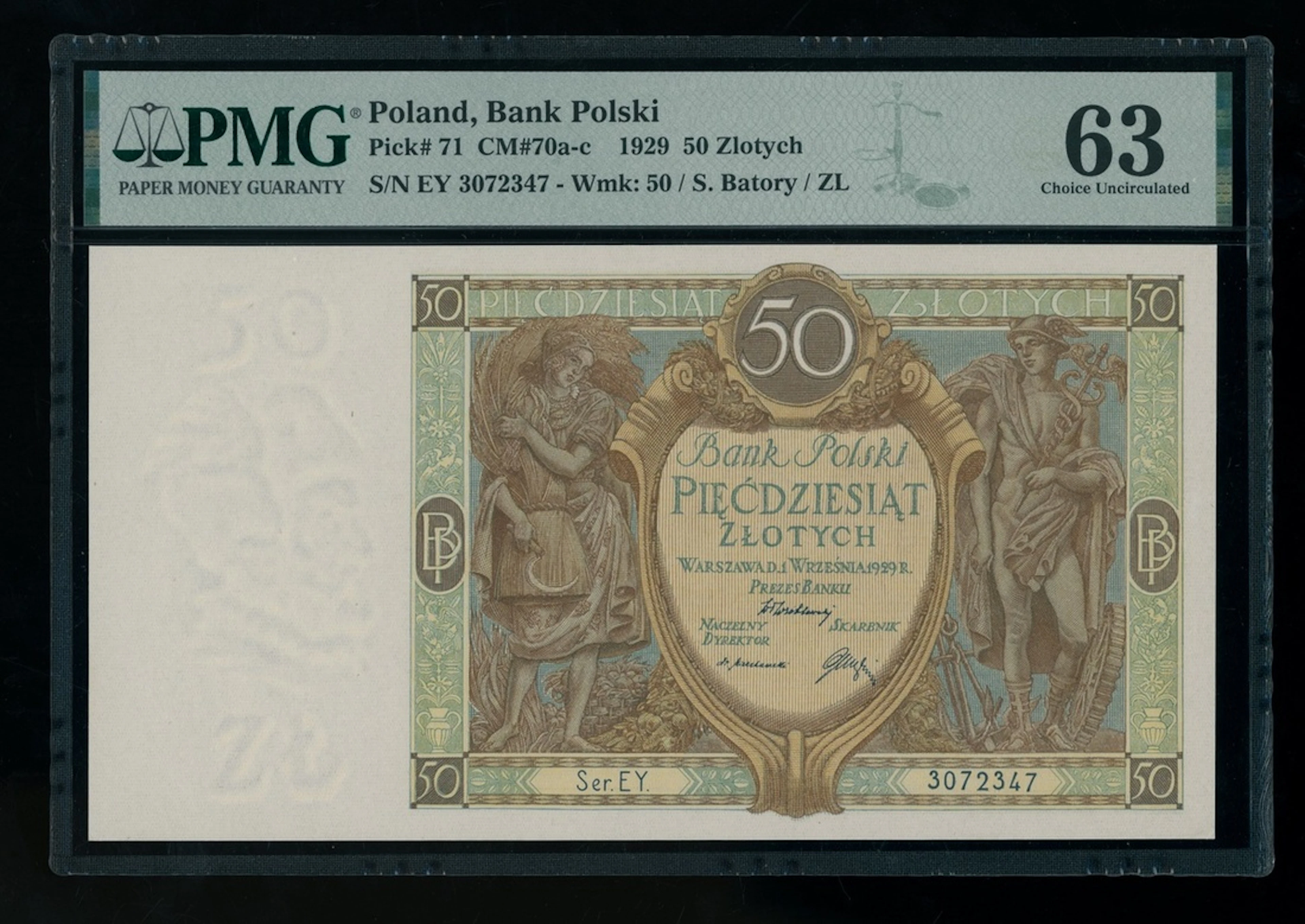 Poland, Bank Polski, 50 zlotych, 1929, serial number EY3072347, (Pick 71)