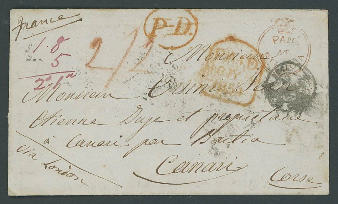 St. Lucia Early Letters and Handstamps "paid/at/st lucia" Crowned