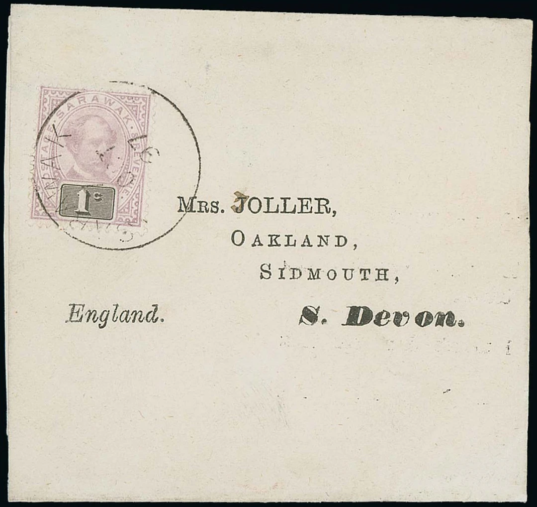 Sarawak 1888-97 "postage & revenue" Issue Covers 1897 (7 Oct.) printed